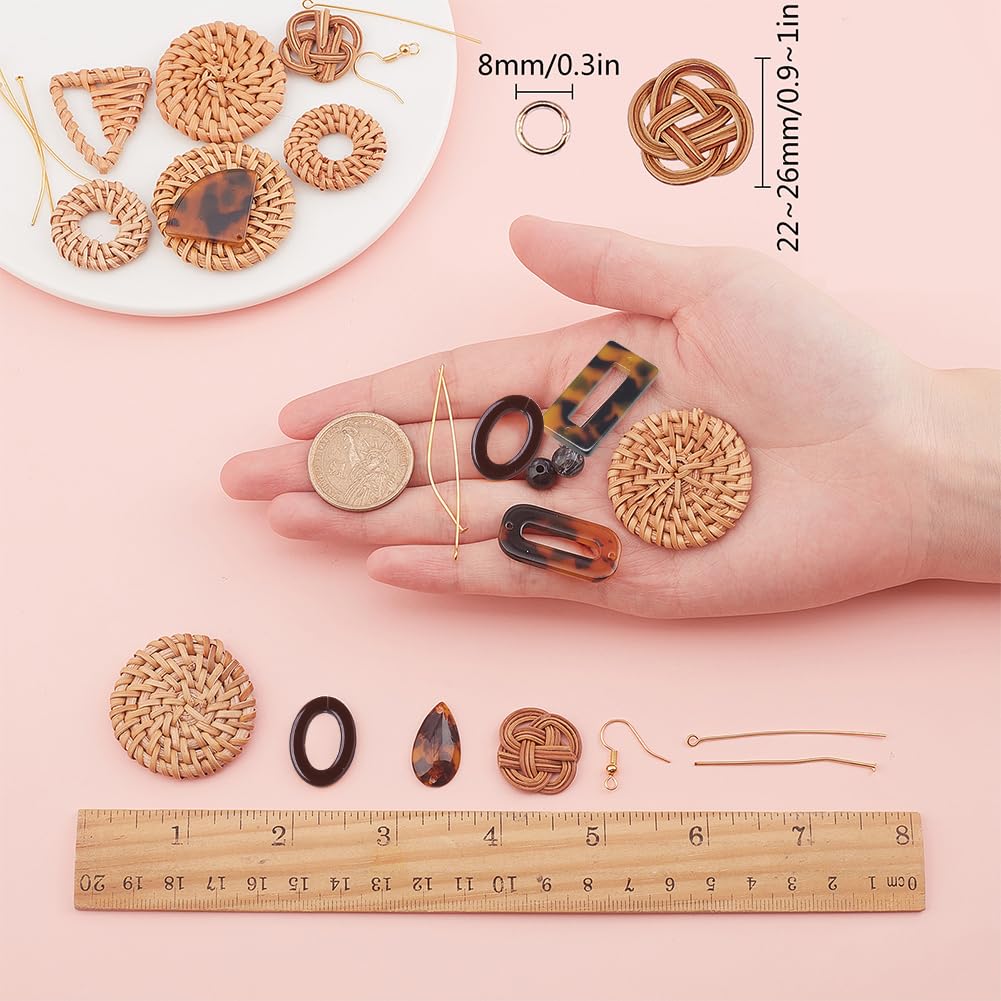 SUNNYCLUE DIY 10 Pares De Aretes De Botella De Vidrio, Kit De Fabricación De Mini Flores Secas Para Botella De Deseos, Colgantes, Aretes Colgantes De Latón Con Gancho Para Oreja Y