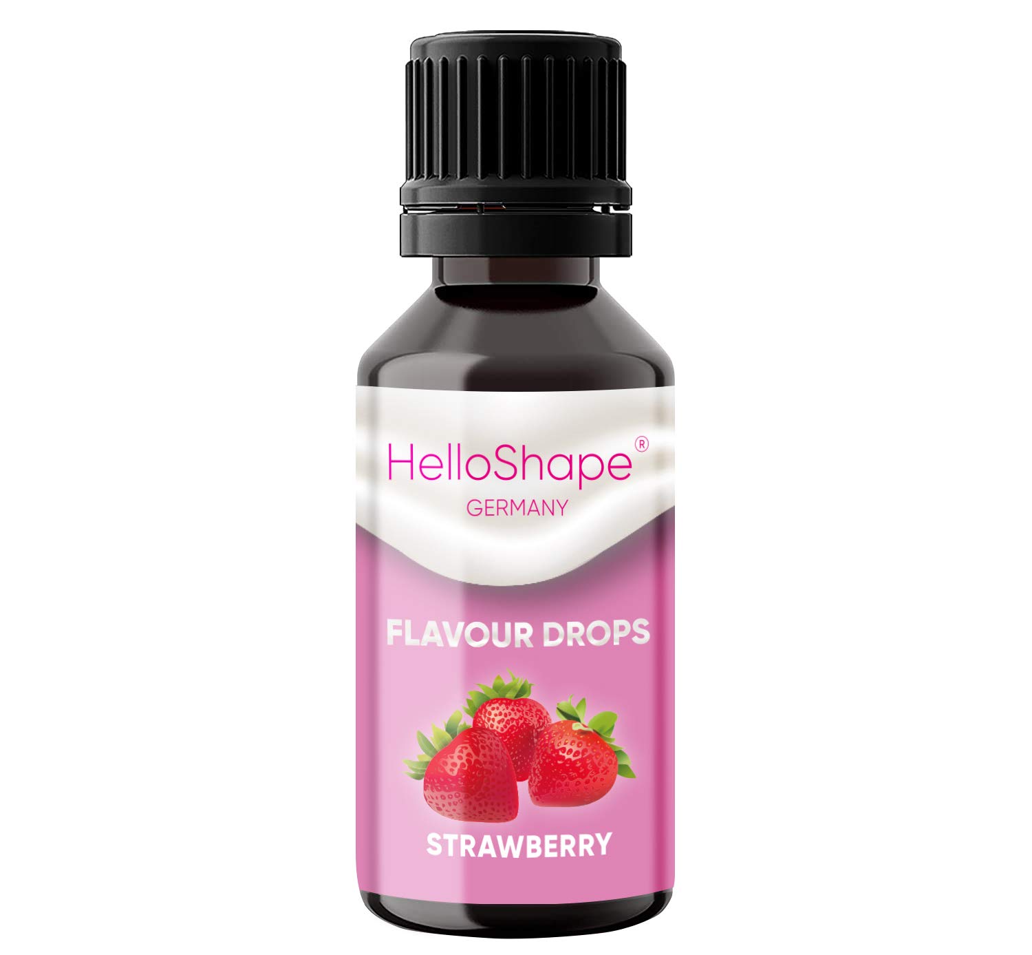 Flavour Drops zuckerfrei 30 ml - Erdbeere | Geschmackstropfen OHNE KALORIEN zum Süßen mit Dosierhilfe | vegan | Für Naturjoghurt, Porridge oder Quark - Hello Shape