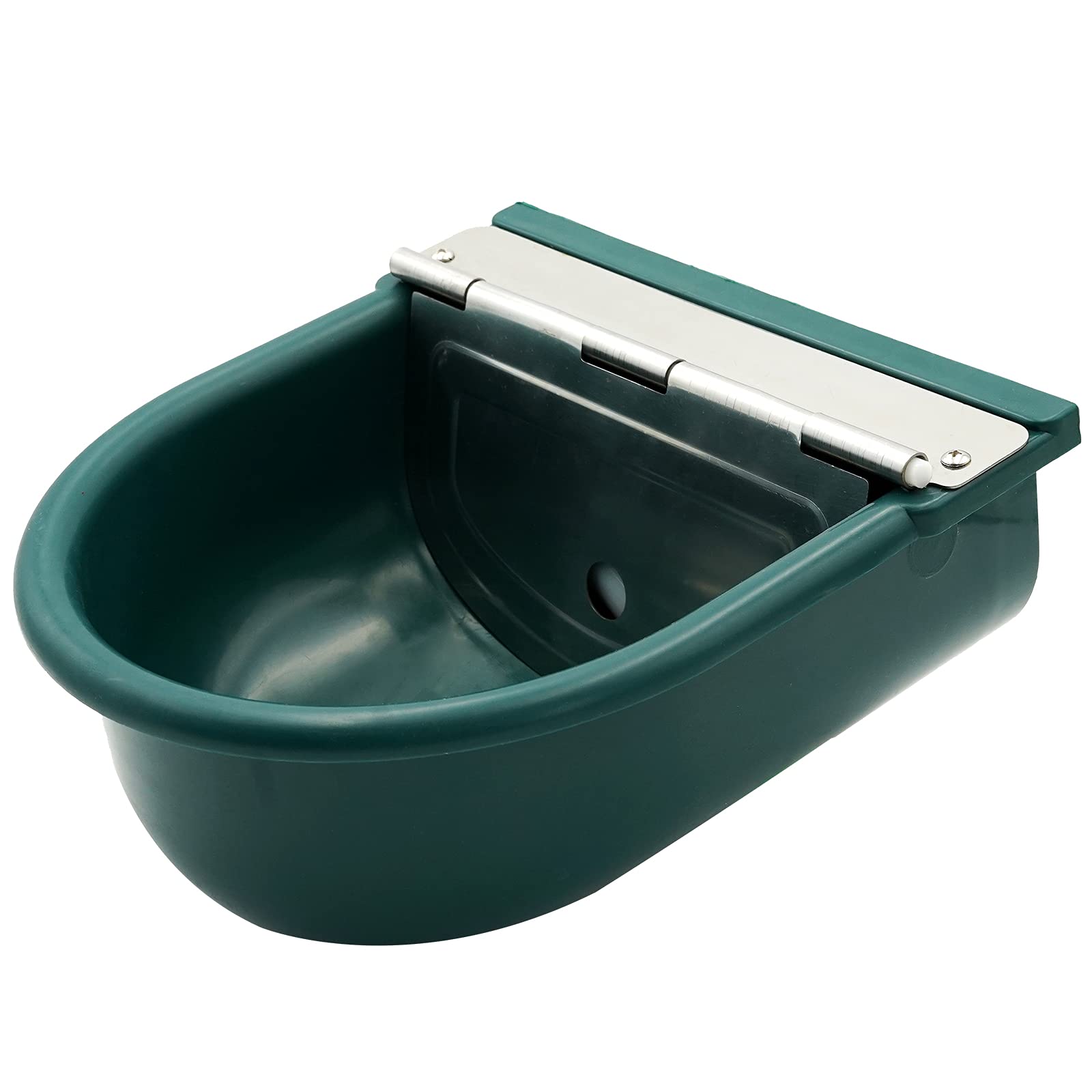Acquerello automatico grande per cavalli, con valvola galleggiante e tappo di scarico, erogatore automatico di acqua per pecore, cane, cavallo, mucca, maiale in plastica (verde scuro)