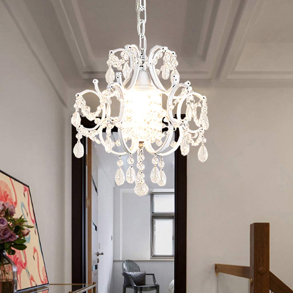 BQQQ Lámpara de araña Moderna con Brillo de Cristal, lámpara de Metal, lámpara de Techo Colgante de Cristal para Estudio de Dormitorio