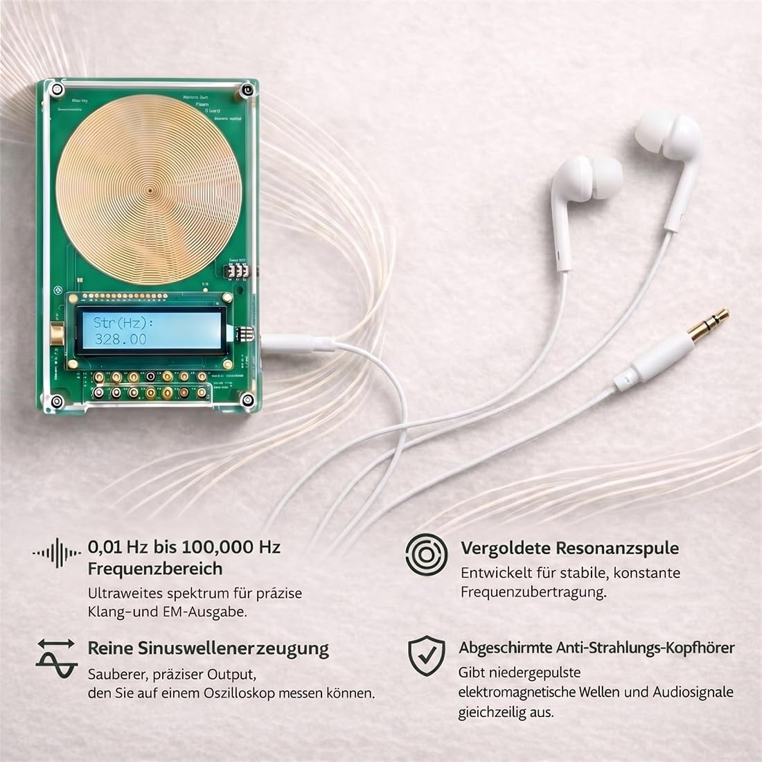 2026 Zentra One Smartes Frequenzgerät, Zentra Schumann Frequenz Generator, Frequenz Gerät Zentras One, mit USB & Display, Mehrere Frequenzen, Entspannung, Reduktion Stressabbau, Besserer Schlaf(B)