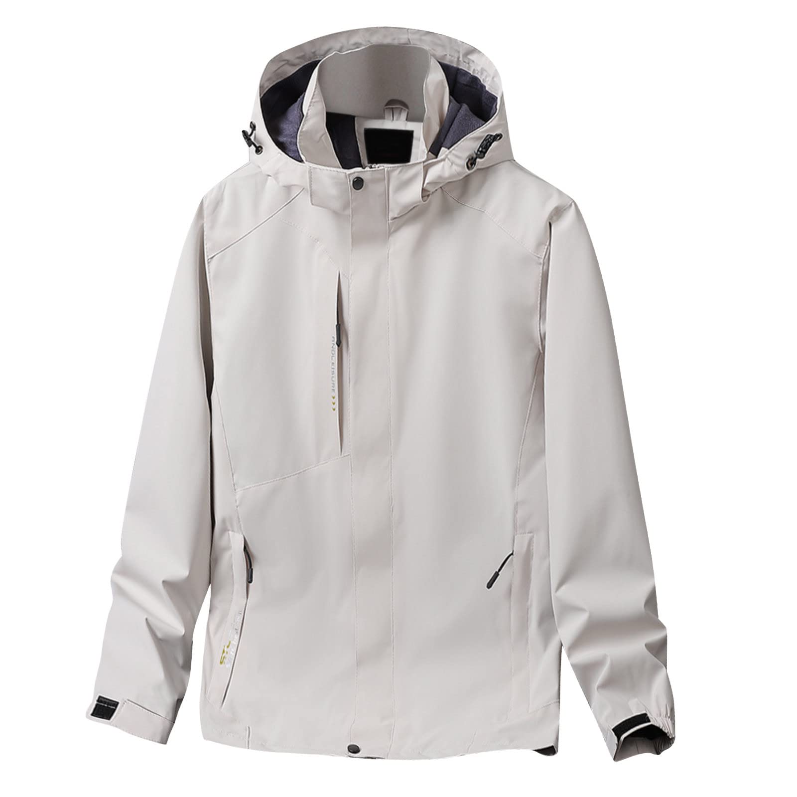 Szshaoye Mens Lightweight Waterproof Jackets Packable Windbreaker Lightweight Quick Dry Raincoat Packaway Rain Jackets Outdoor Hiking Walking Cycling Jackets Hooded