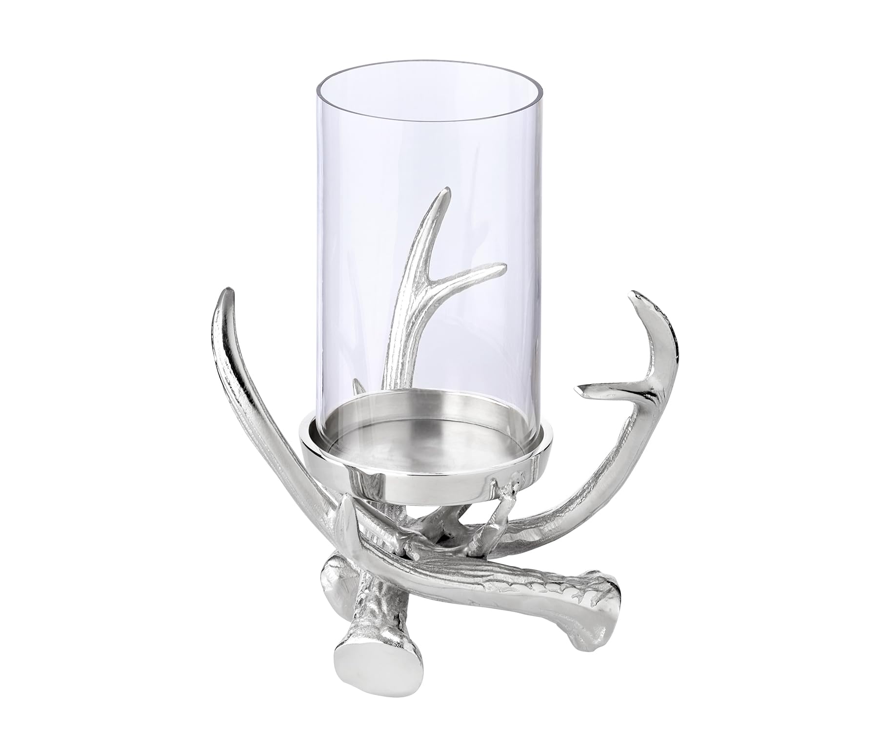 EDZARD Windlicht Blitu (H 25 cm), Aluminium, Glaszylinder ohne Boden
