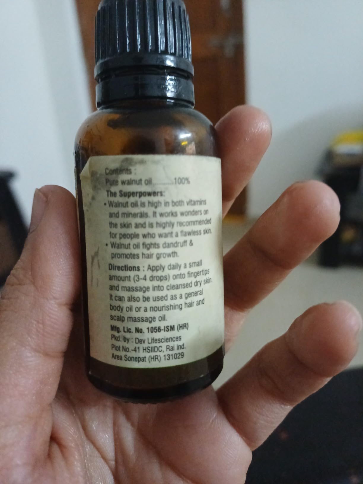 Dev Ayurveda Walnut Oil 100 Cold Pressed 30mL.(PACK OF TWO 30ML X2