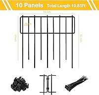 Vista 6 de Valla de Barrera de Animales, 10 Piezas Mejoradas de 1.26 Pulgadas Vallas Decorativas Sin Excavación para Conejos y Defensa del Suelo para Perros