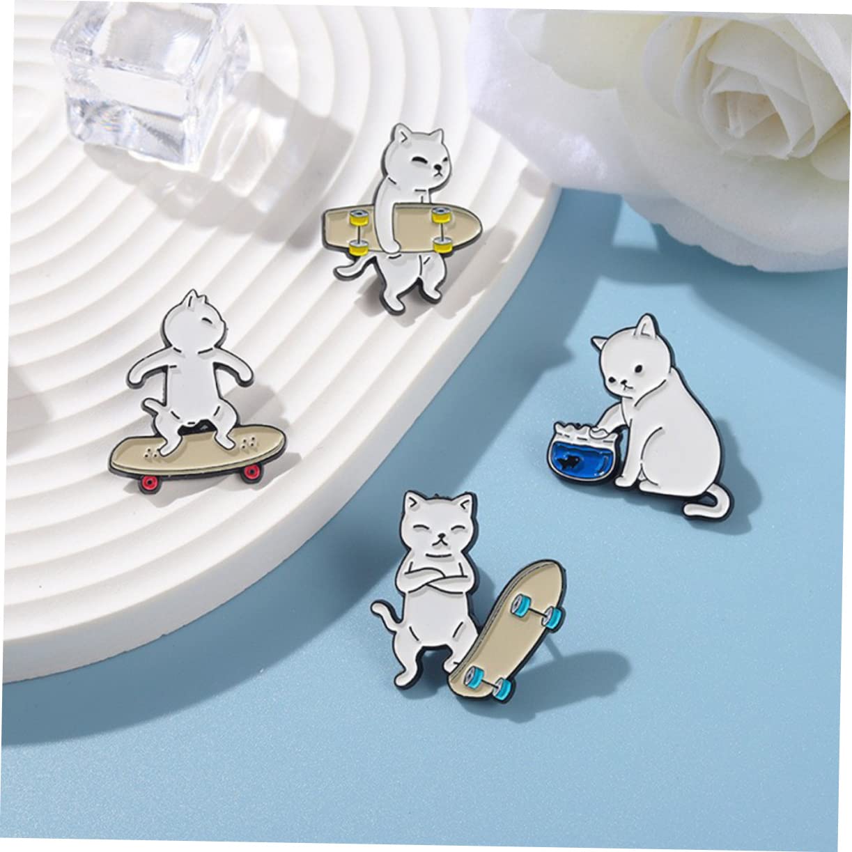 16 Piezas Broche De Gato Y Mochila De Moda Para Las Mujeres Broches De Gato Mochila Para Mujer Joyería De Moda Broches Para Las Mujeres Sombrero Pin Broche Decorativo