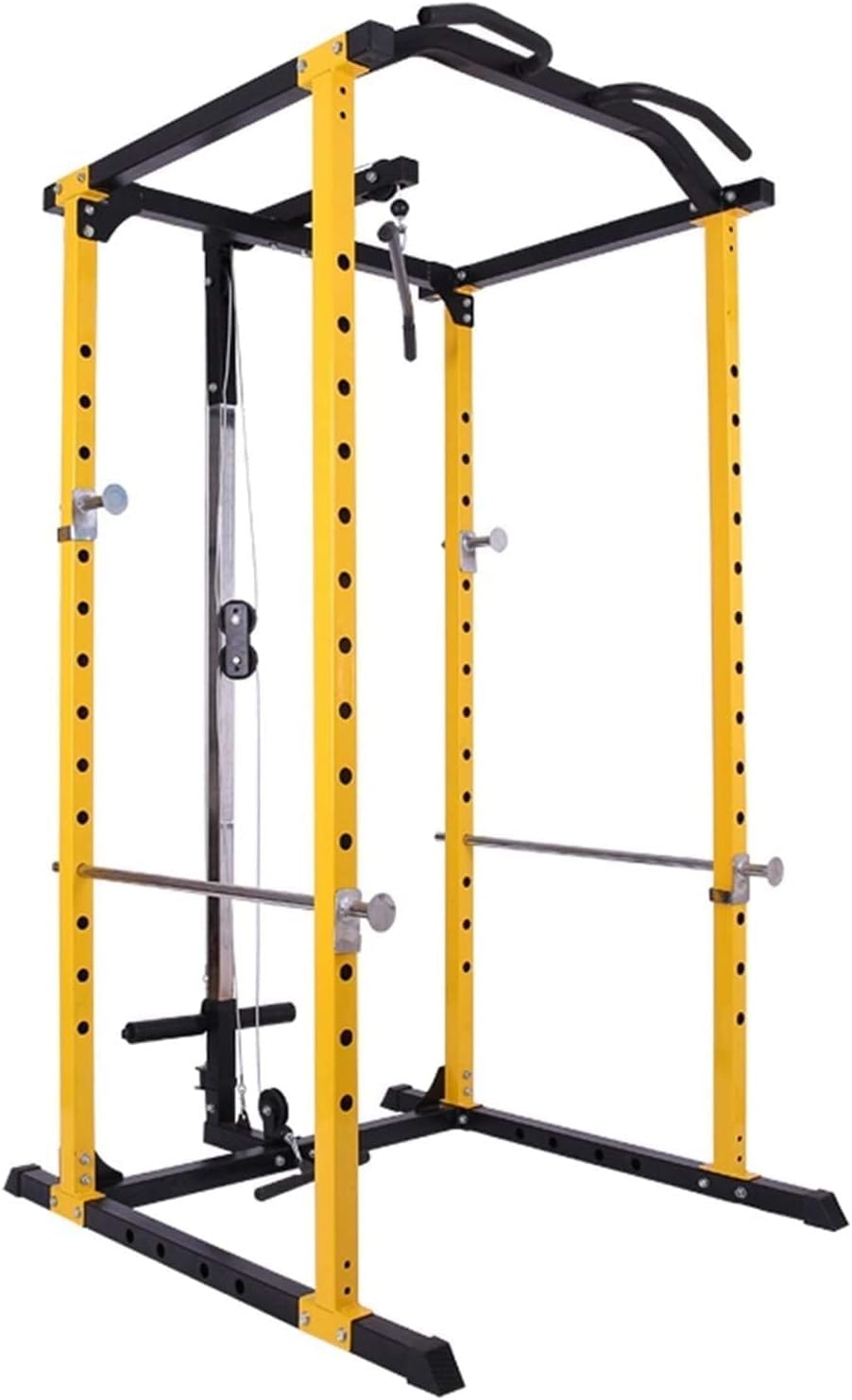 Soporte profesional para sentadillas para entrenamiento de fuerza, equipo de gimnasio en casa con accesorio de barra y gancho en forma de J para mayor estabilidad y seguridad
