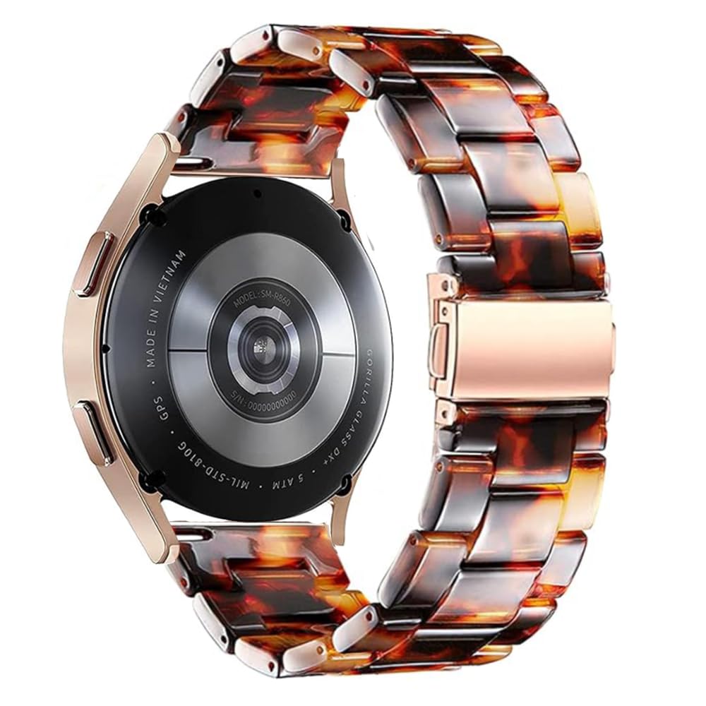 Resin Band Compatible with Samsung Galaxy Watch 7/FE/6/5/4 44mm/40mm, Classic 6 47mm/43mm, 5 Pro 45mm, 4 Classic 46mm/42mm, 3 41mm, Active 1/2 44mm/40mm, Women Men Fashion Wristband Bracelet Strap