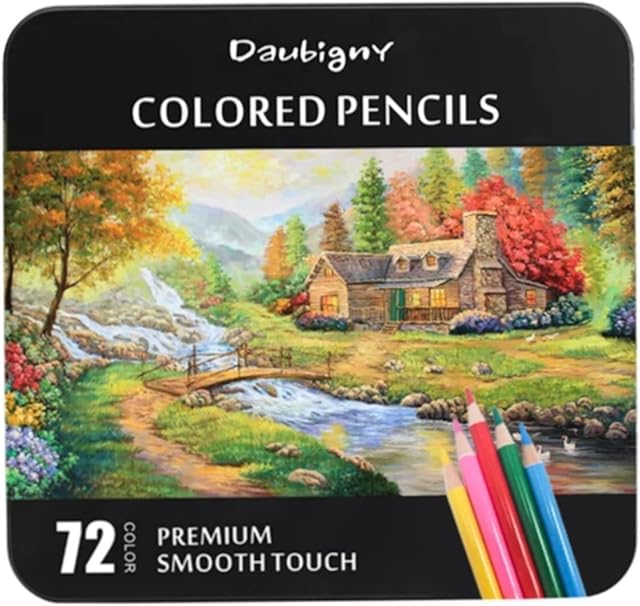 Professional 72 Watercolour Coloured Pencils Set (Tin Box) With Brush (ON THE BACK OF 1St PLASTIC TRAY!!!), Water Soluble Colouring Pencils For Watercolour Techniques ! ! ! 