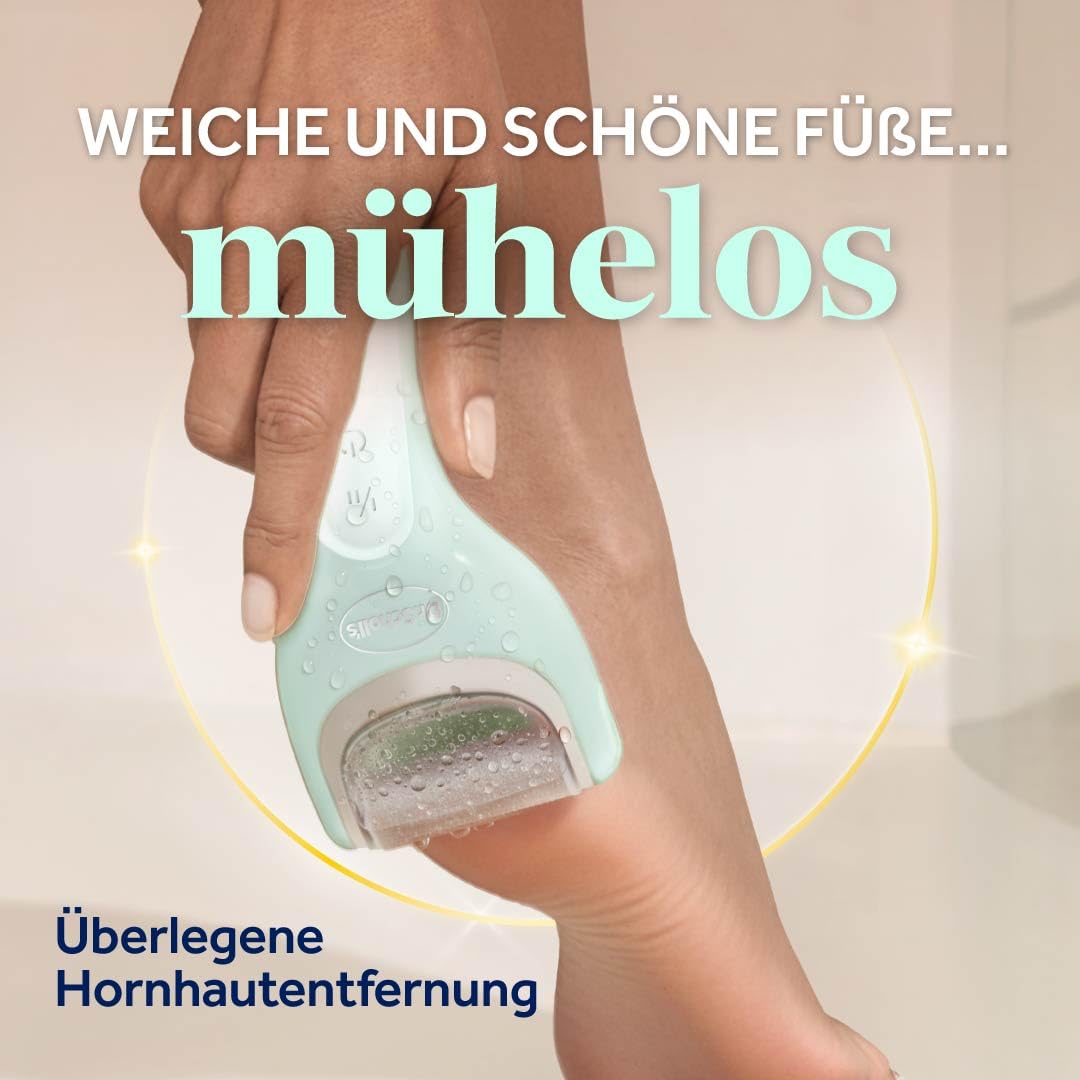Dr. Scholl’s Pedi Perfect Pro Wasserdichter, Wiederaufladbarer, Elektrischer Fußhornhautentferner mit x3 Rollenköpfen – Entfernt harte Haut für weiche schöne Füße, 90 Minuten Laufzeit, Staubfänger