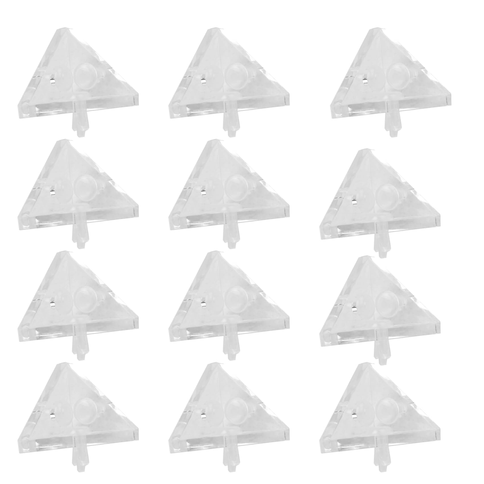 ximie 12Pcs Acrylic Corner Brackets with Semitransparent Screws Clear 3-Hole Right Angle Joint Brace Brackets