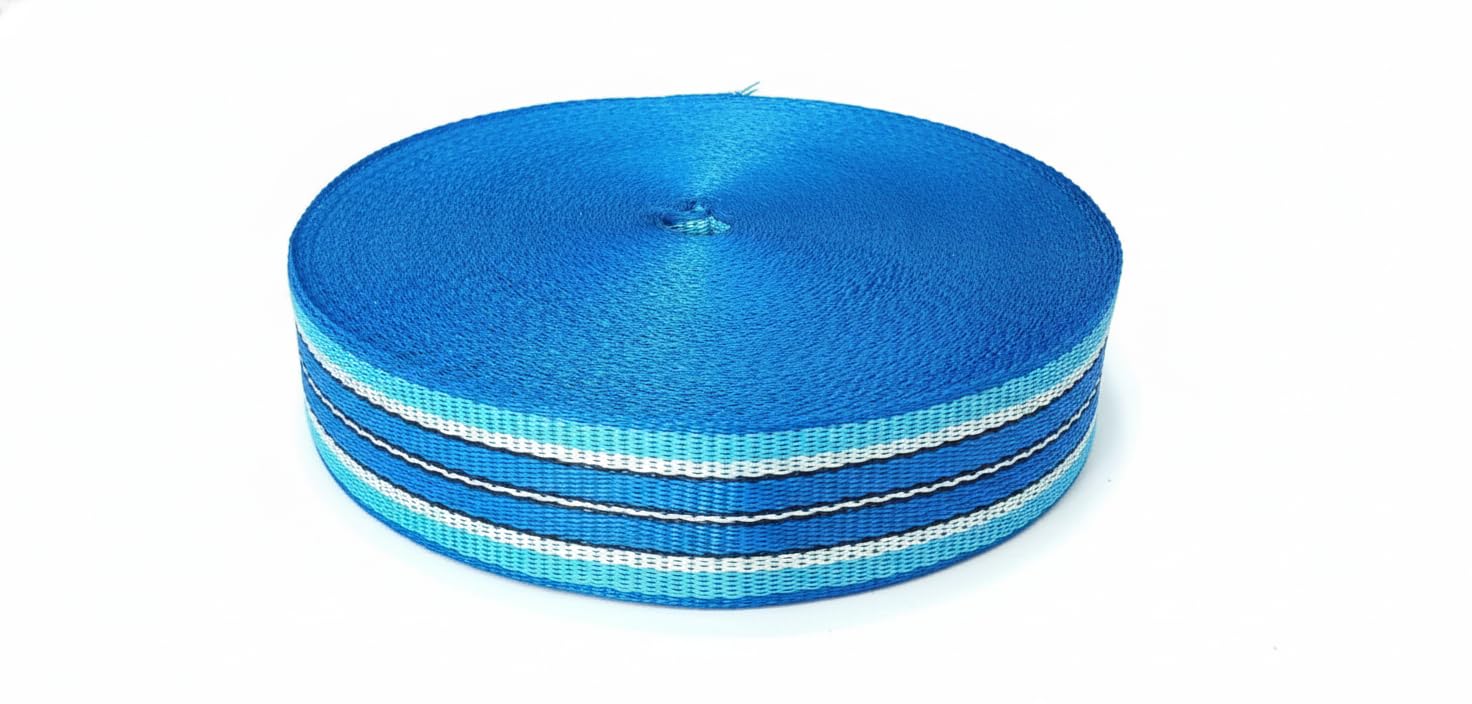 BASRAH NIWAR 2-Inch Nylon Webbing Strap Roll 50 Meters | Heavy Duty Blue Nylon Niwar Patta for Charpai, Furniture, Bags & Industrial Use | Strong & Durable Webbing Roll-image-34