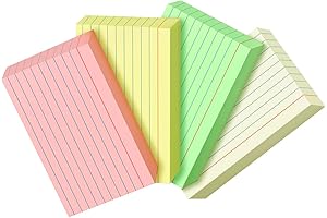 200 Ruled Index Cards | Color-Coded Studying Flash Cards