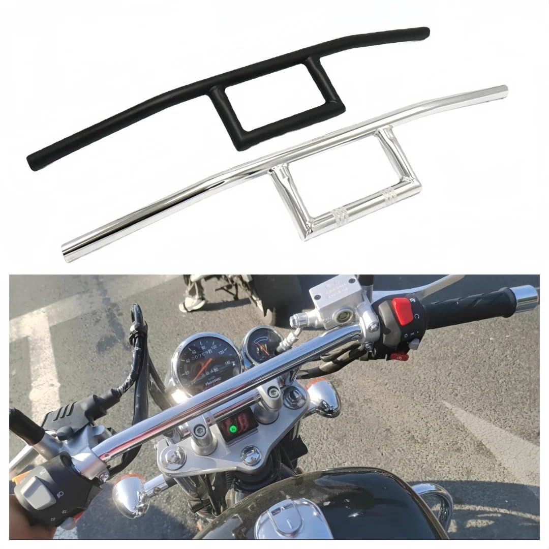 Pasuje do silnika Honda Guidon 22mm 25mm uniwersalna kierownica motocykla Retro Vintage kierownica Motocross Motocyklowa Bilans Bilansowy Wykonany(25mm black)