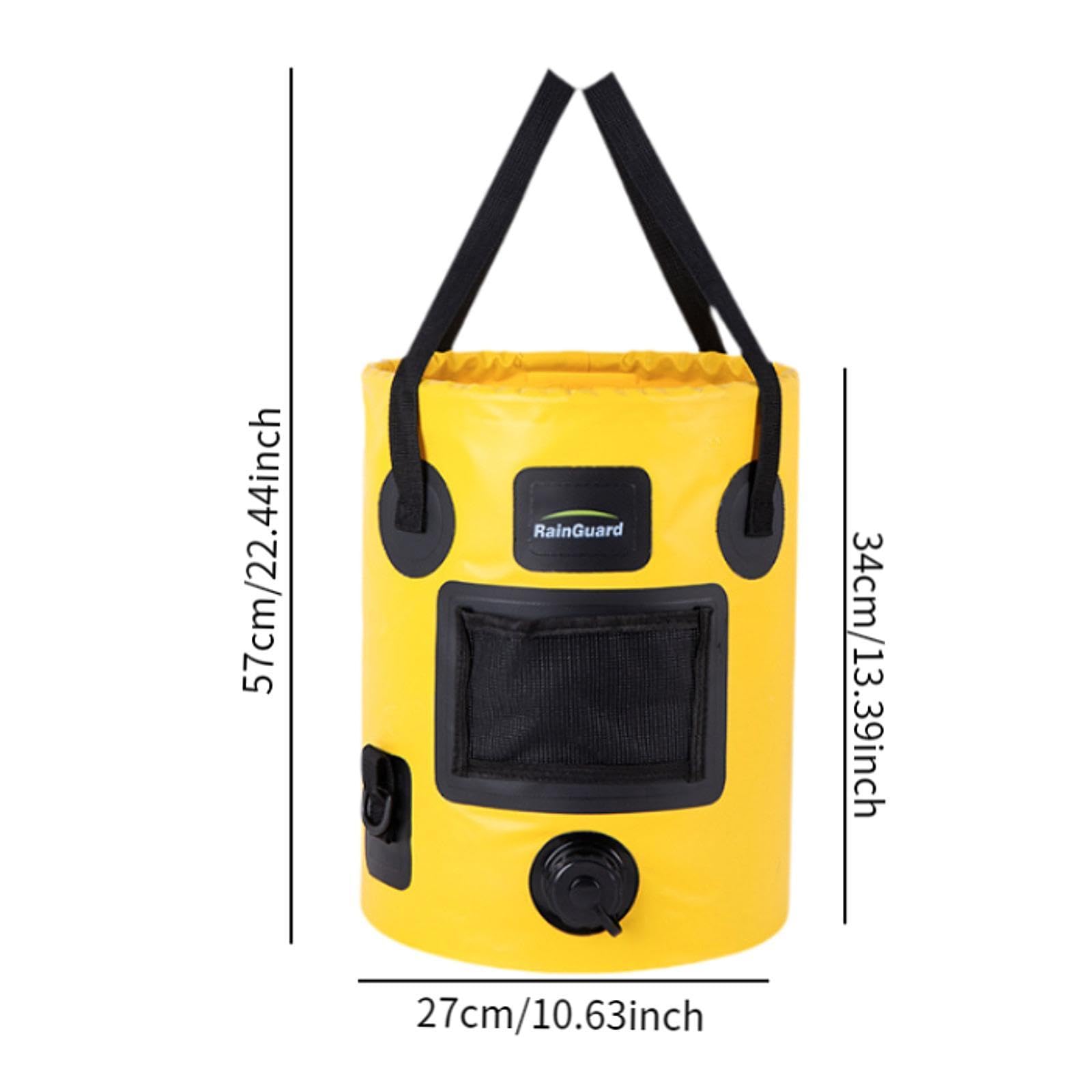 Baoblaze Seau de Camping Pliable Étanche Bassin Portatif avec Robinet Récipient à Eau pour Lavage Seau de en Polyester Renforcé Adapté à La Pêche Au Cam