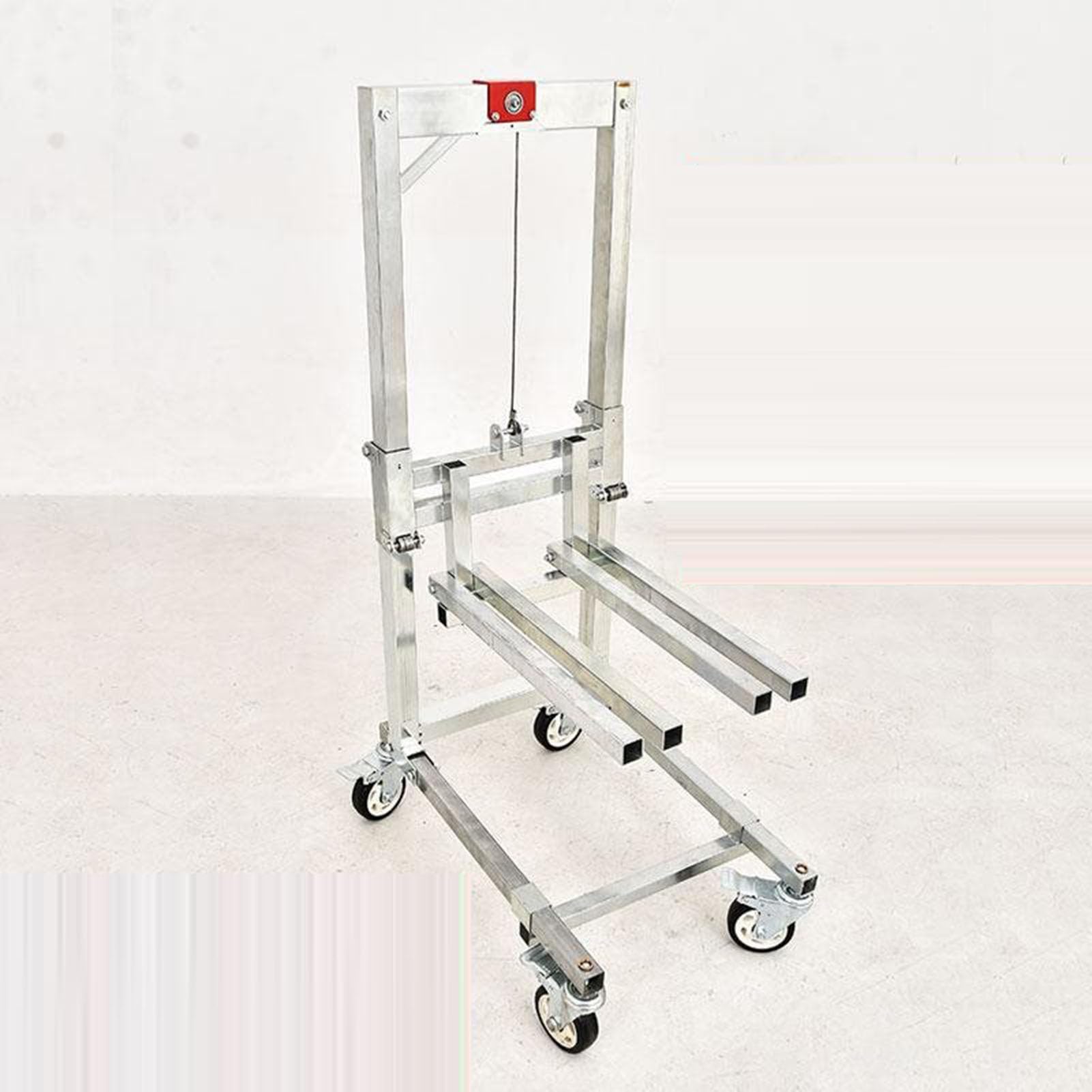 Apilador manual de carretilla elevadora resistente, carrito de elevación plegable, capacidad de 60 kg para obras de construcción y garajes