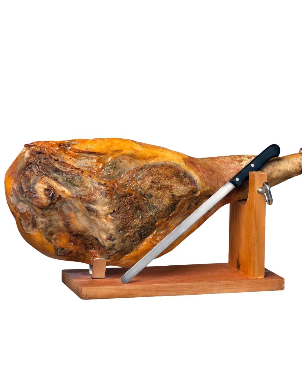 Jambon entier Serrano Bodega - Affinage 11 mois - 7 kg avec support et couteau