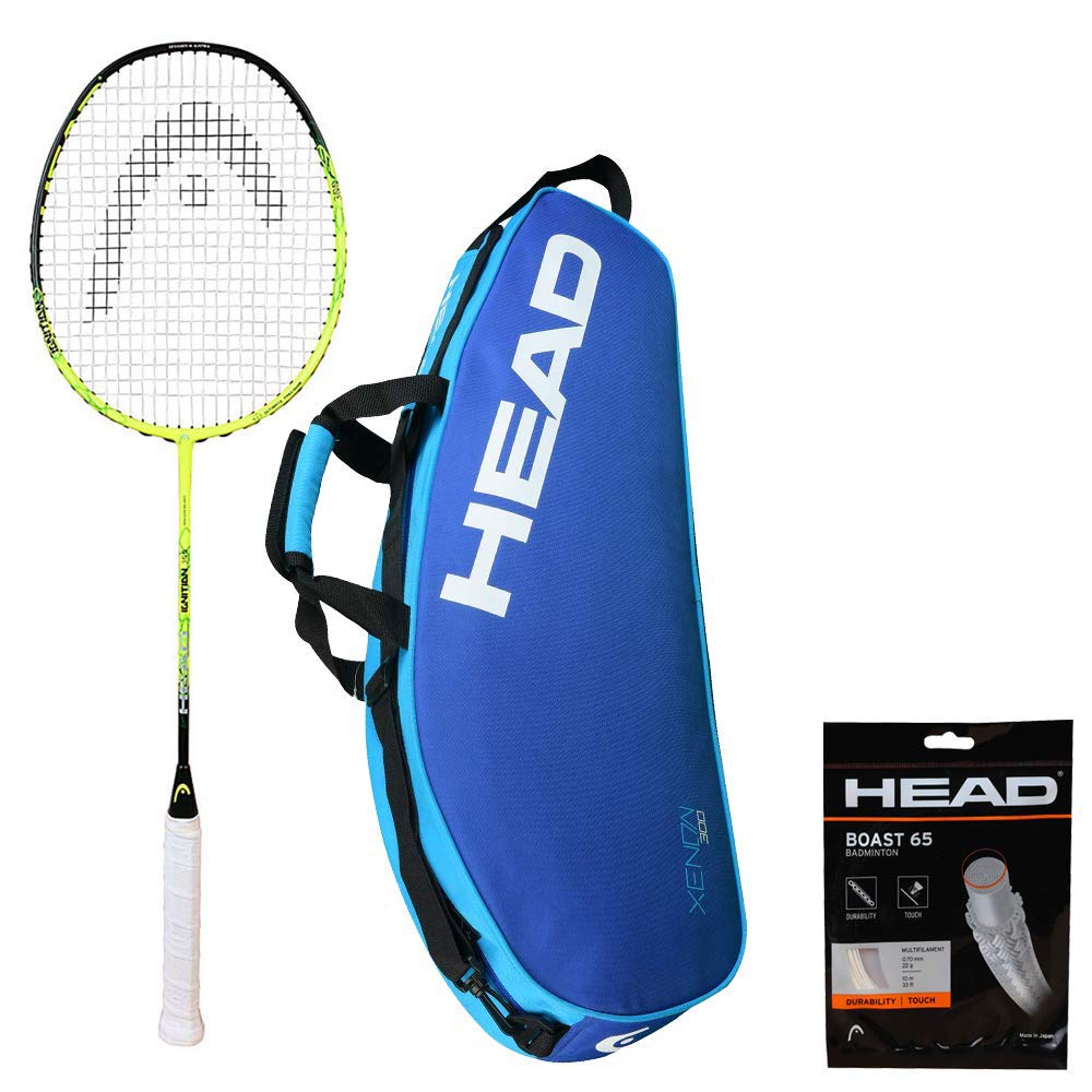 HEAD Ignition 300 Badminton Racket with KITBAG Xenon 300 and Boast 65 Badminton String Yellow-image-7