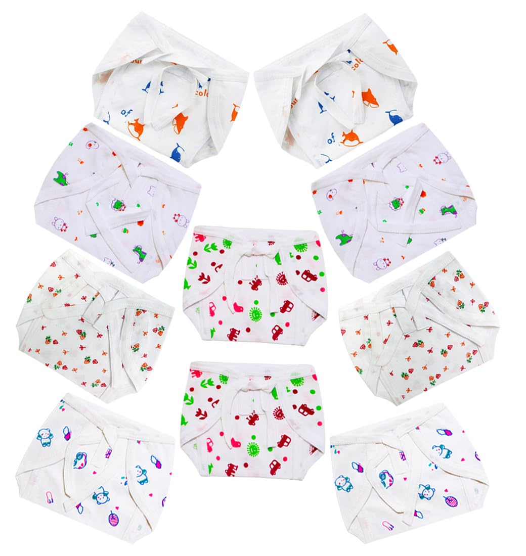 DON CARE Cotton Nappies for Newborn Baby 0-6 Months | Soft Washable Reusable U-Shaped Langots | Cloth Diapers for Babies | Unisex | Pack of 10-picture-27