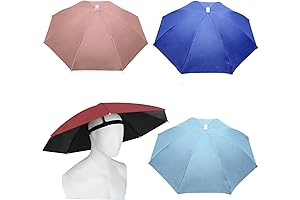 4 Pack Hands-Free Head Umbrella Hats for Adults: Stay Dry and Protected Outdoors