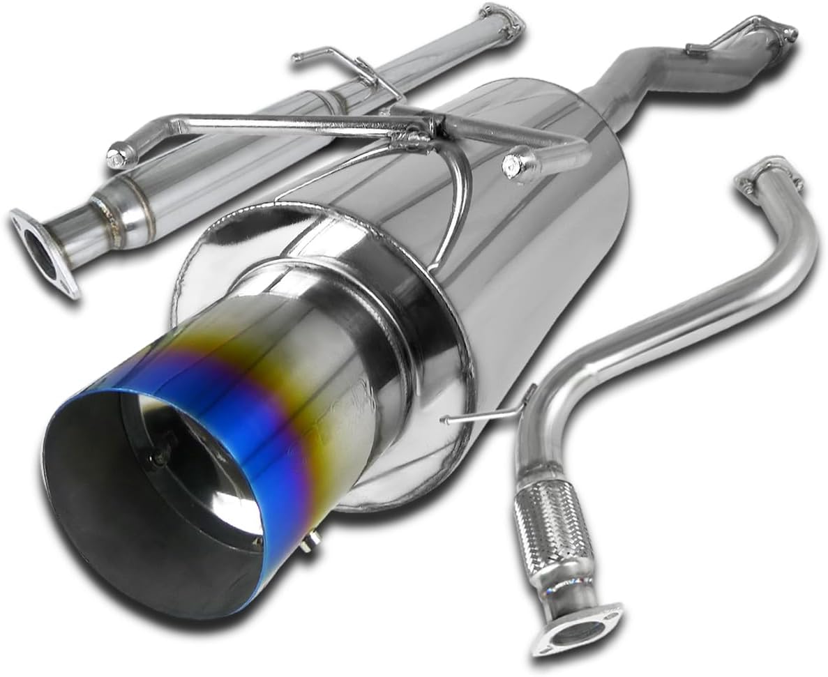 Spec-D Tuning N1 Style Burn Tip Exhaust Catback System Compatible with 1994-1997 Honda Accord 4-Cylinder Models