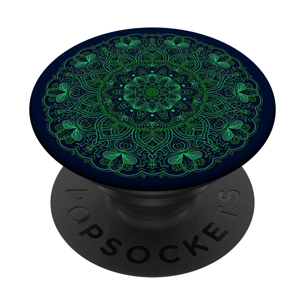 Green Mandala Pop Mount Socket Knob Divine Mandala PopSockets Adhesive PopGrip