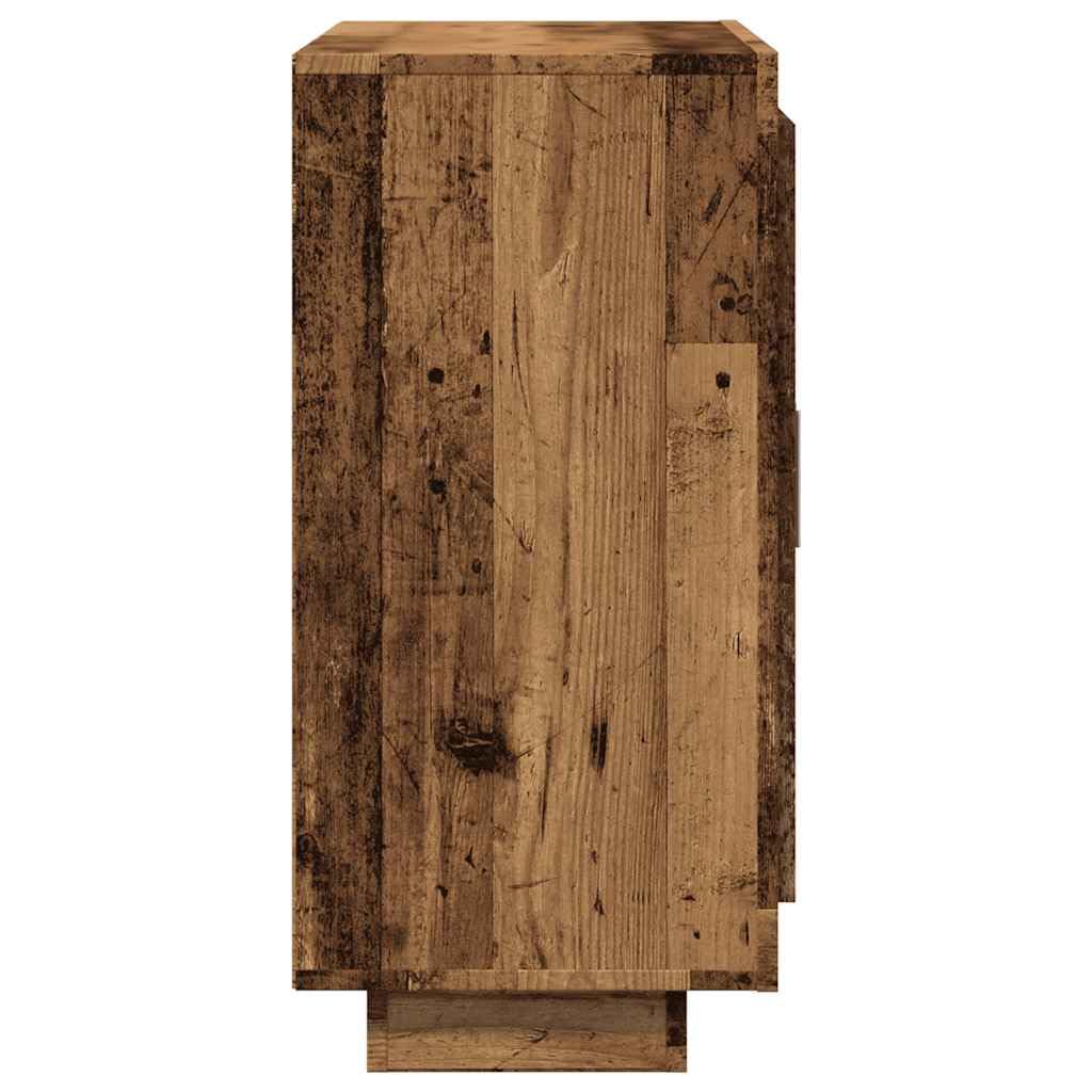 Kredens o wyglądzie starego drewna, 92 x 35 x 75 cm, materiał drewnopochodny, uniwersalna szafka z drzwiami i półkami, rustykalny design, do salonu, kuchni, przedpokoju