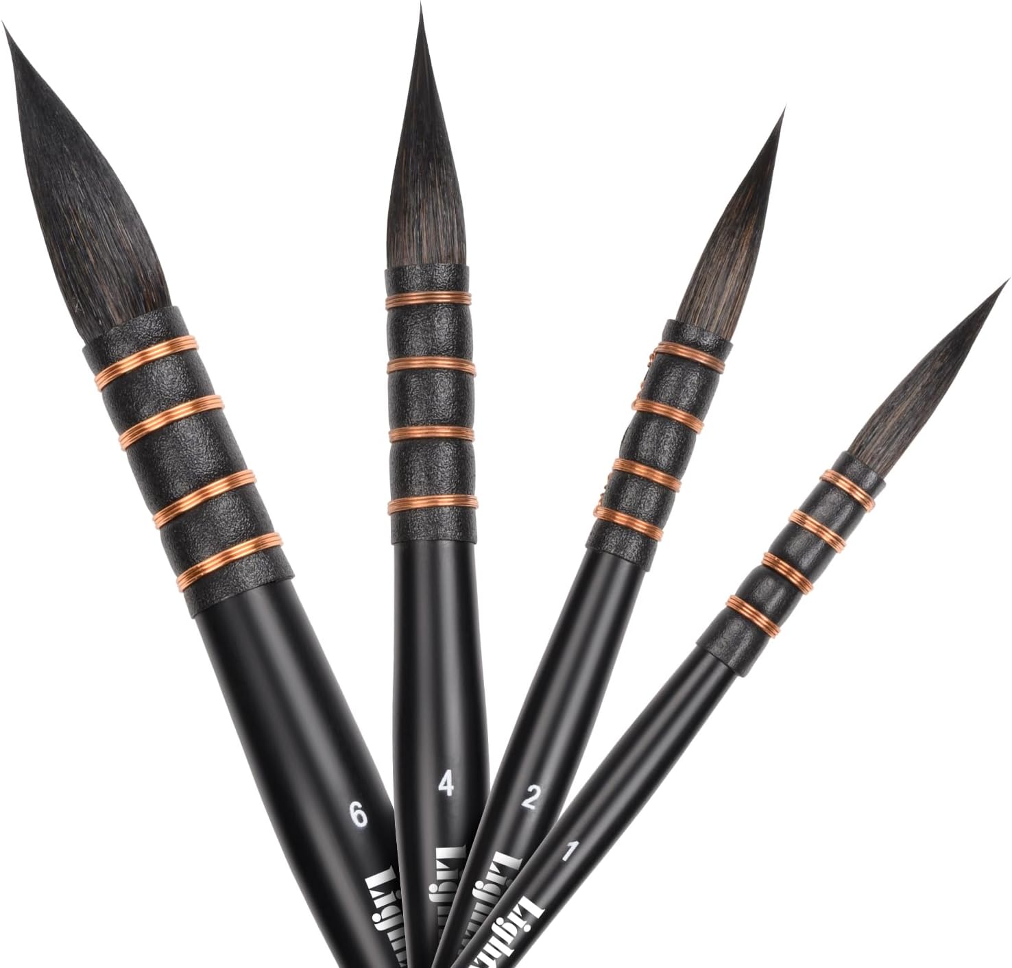 FLYDOM ART Watercolor Paint Brushes Set, Soft Synthetic Squirrel Hair Mixed Hair