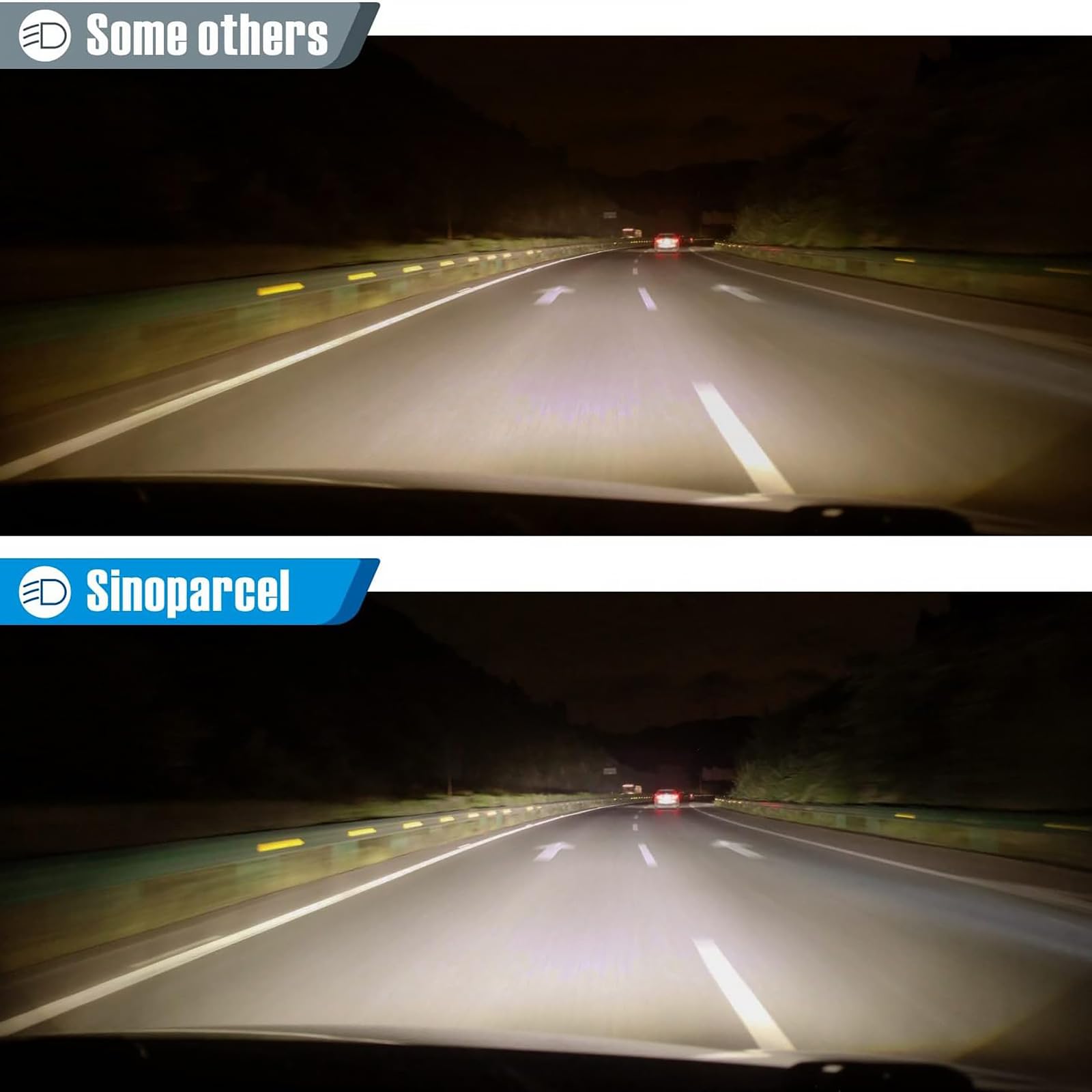 Sinoparcel H4/9003 Halógenas Bombillas - Haz Baja y Alta para Faros Delanteros Estándar de 12V 55/60W - 150% Más de Brillo, Luces de Reemplazo - Paquede de 2
