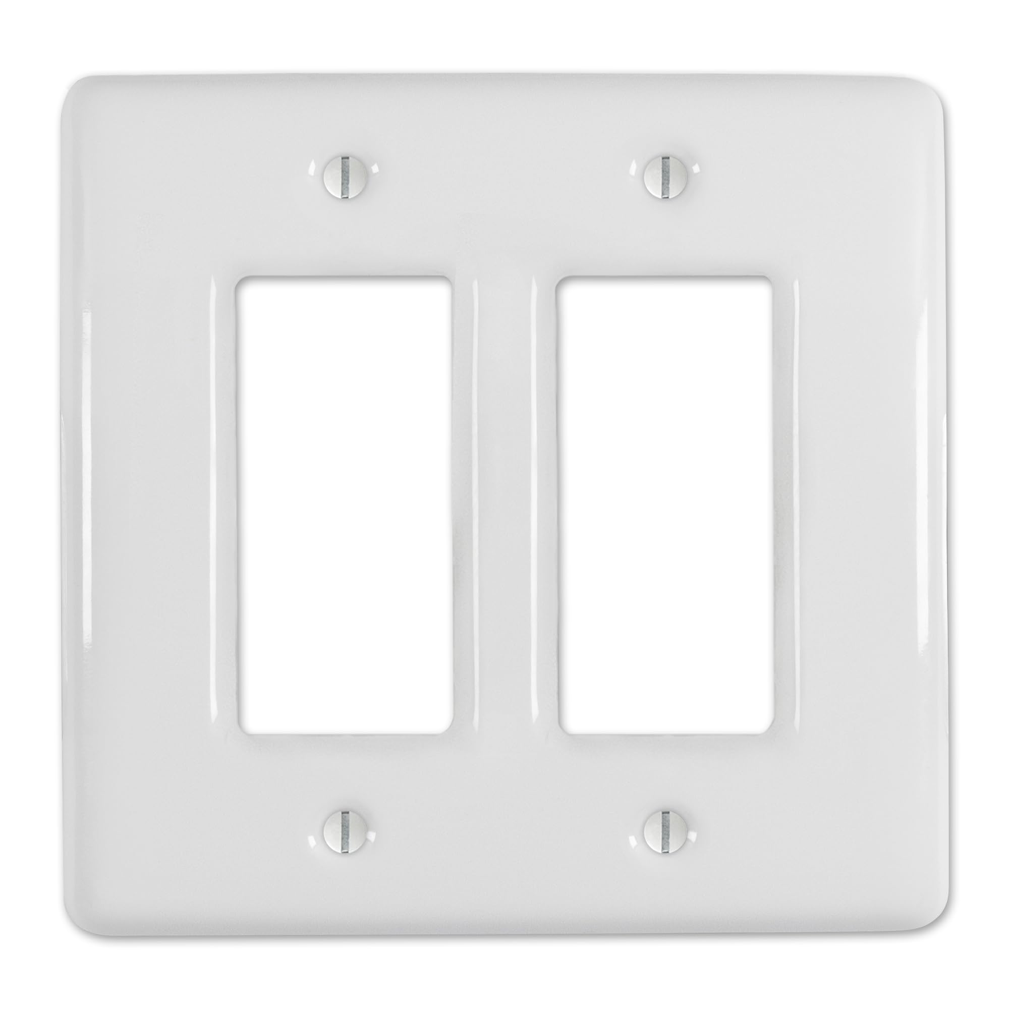 Plaque murale céramique blanche double bascule Amerelle 3000RRW Metro anti-jaunissement