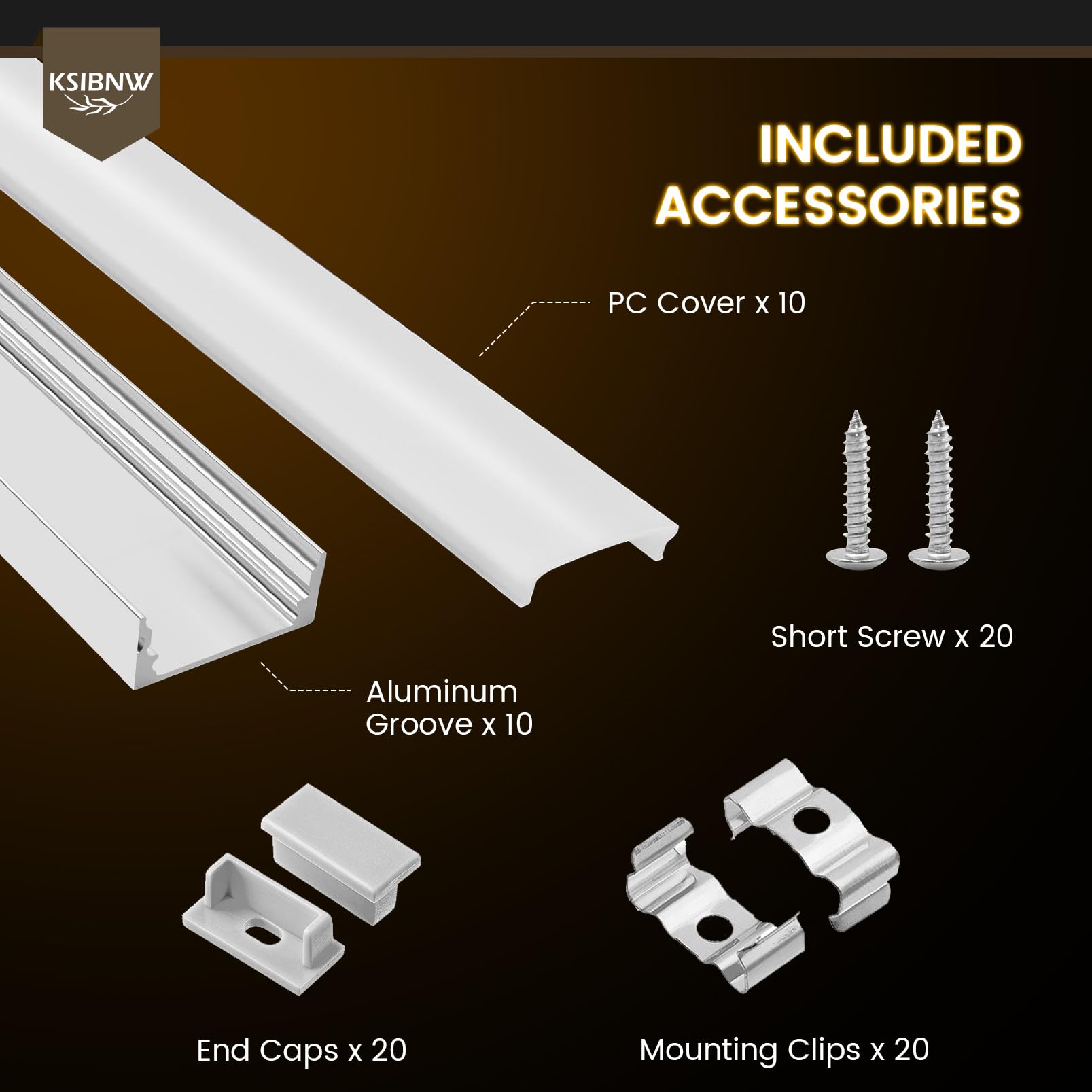 KSIBNW LED Profil Aluminium 1M 10Stück, U-Form Aluprofil Schiene Indirekte Beleuchtung Kanal mit Milchiger Abdeckung, Endkappen, Montageclips Diffusor für 8mm 10mm Breite LED Leiste Streifen Strip