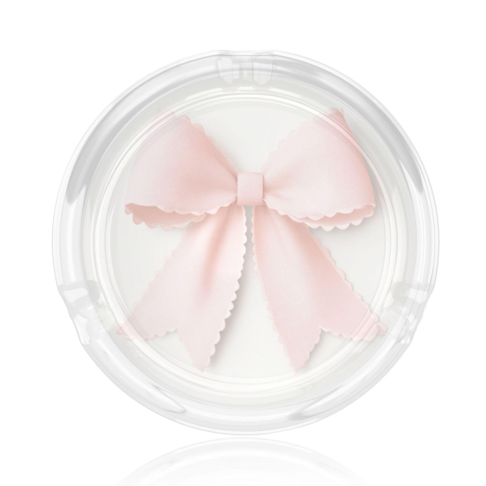 Cute Pink Grosgrain Scallop Bow Glass Ashtray For Cigarettes Ash Trays Case For Home Office Decor