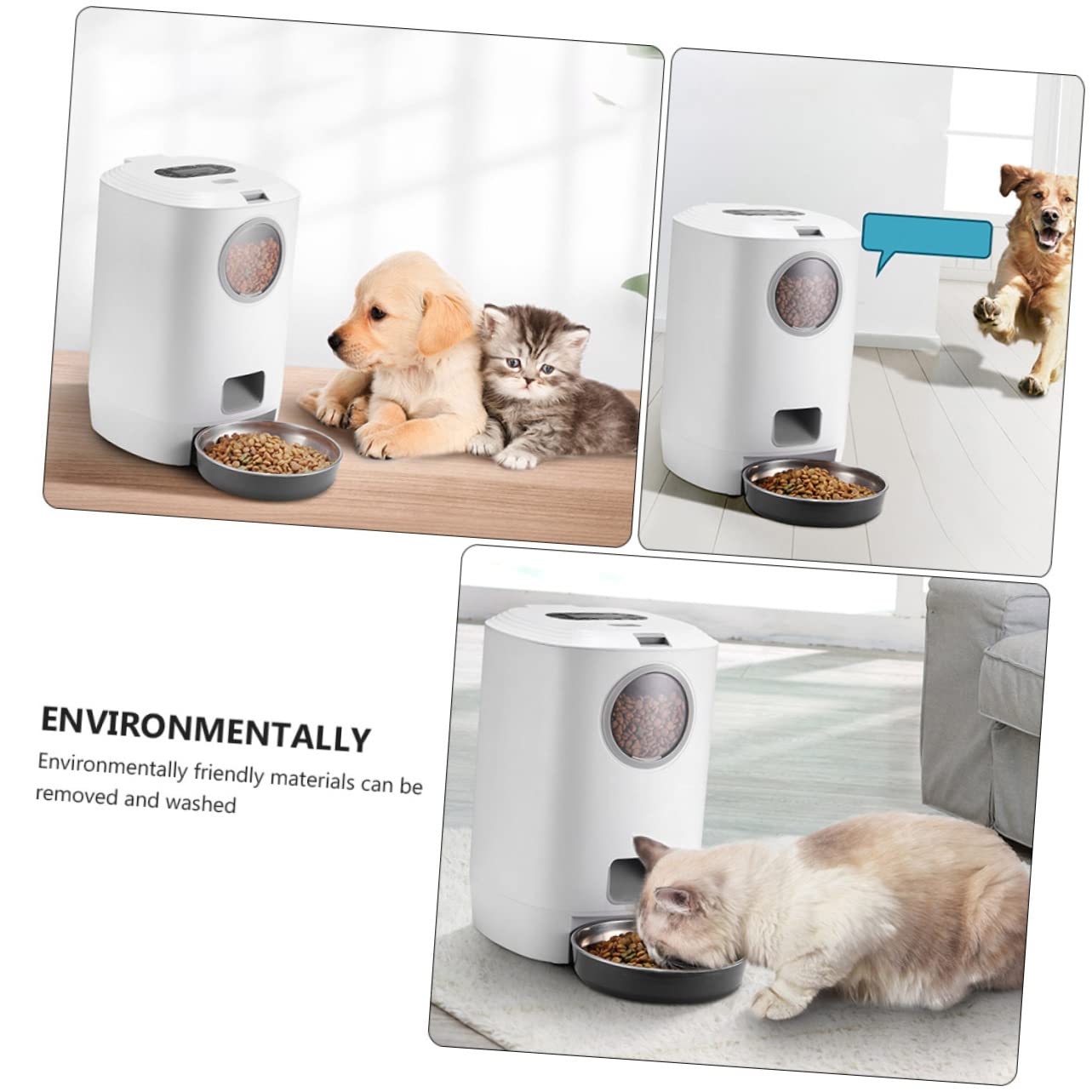 DOITOOL Comedero para Mascotas Automático De Abs para Perros y Gatos Temporizador Cuenco para Mascotas