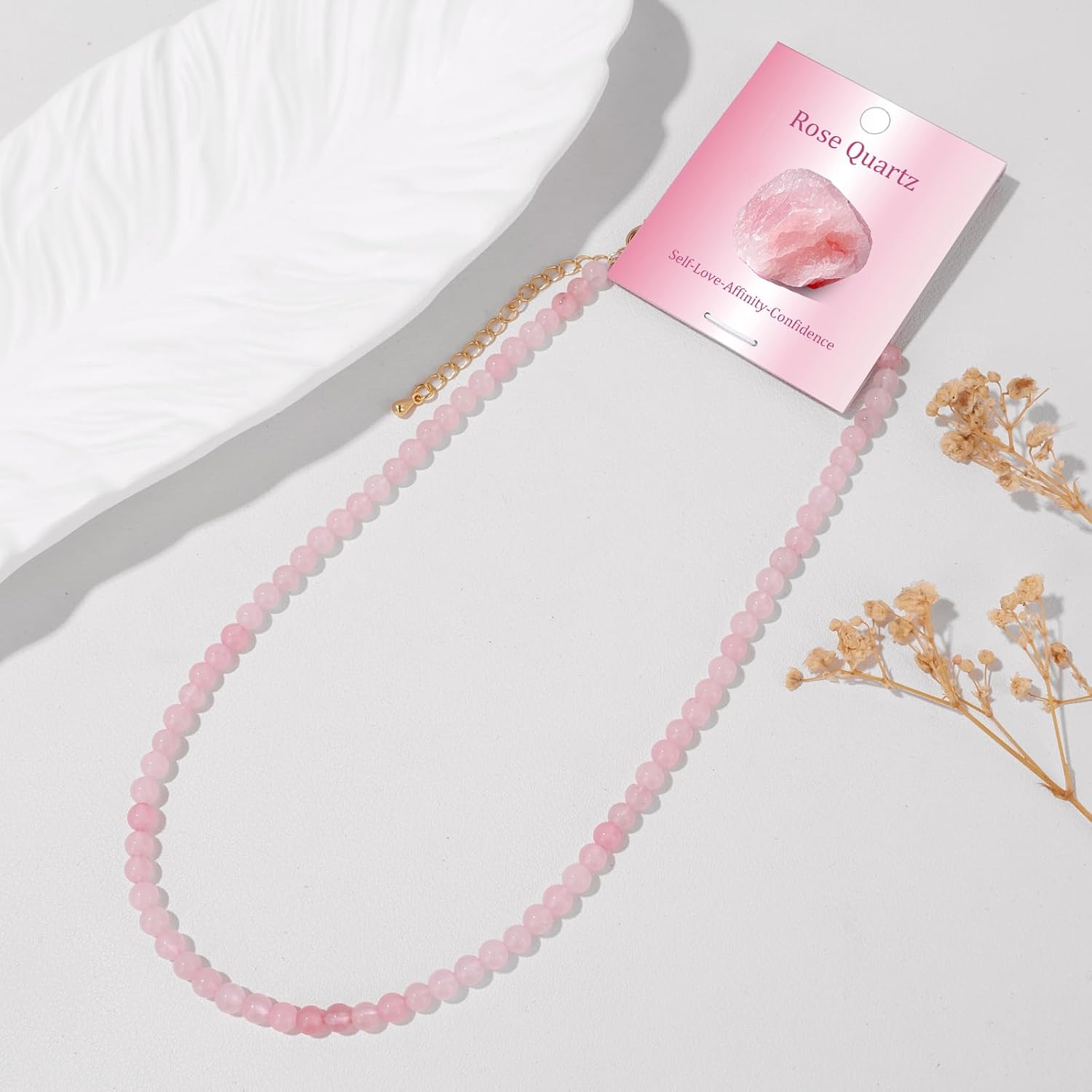 Crystal Choker Necklaces for Women,4mm Handmade Natural Stone Choker Beaded Necklace Healing Crystal Necklace Gemstone Bead Necklaces for Women - Image 6