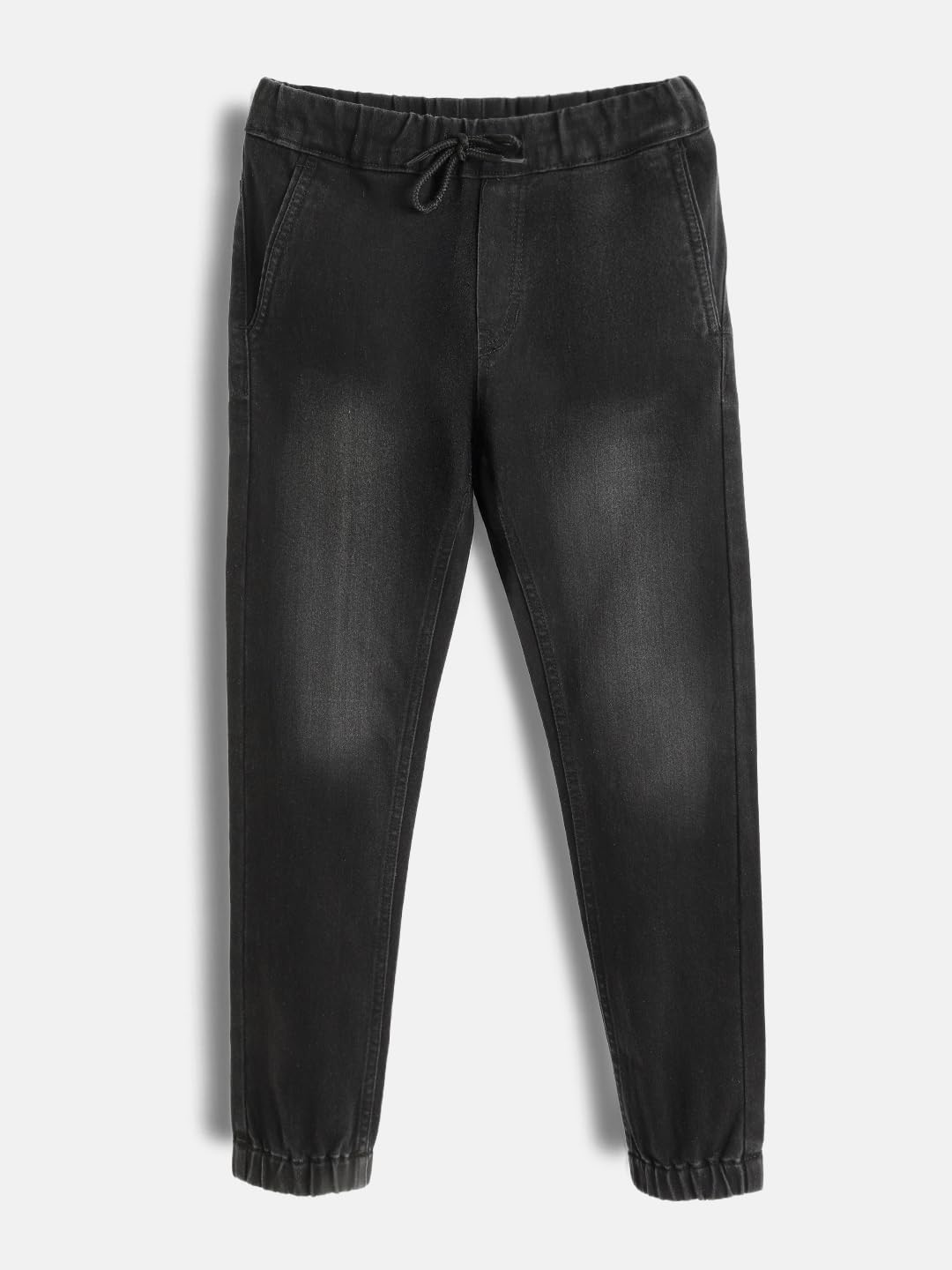 Urbano Juniors Boy's Black Slim Fit Washed Jogger Jeans Stretch (junhpsjoggerboy-shdbla-9-10)