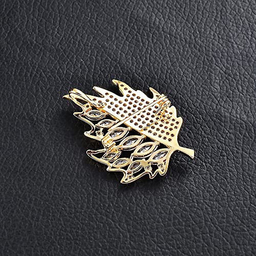 Image of Leaf Brooch Pin Corsage, Sweater Dress Shawl Elegant Jewelry Accessory Decor for Wedding Birthday Party Christmas Gift (Style 2)