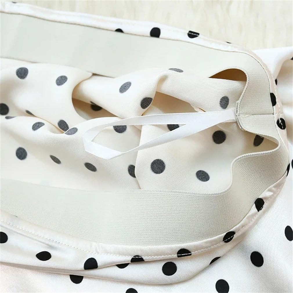 Jupes sirène vintage en satin à pois pour femmes, jupes mi-longues décontractées taille haute