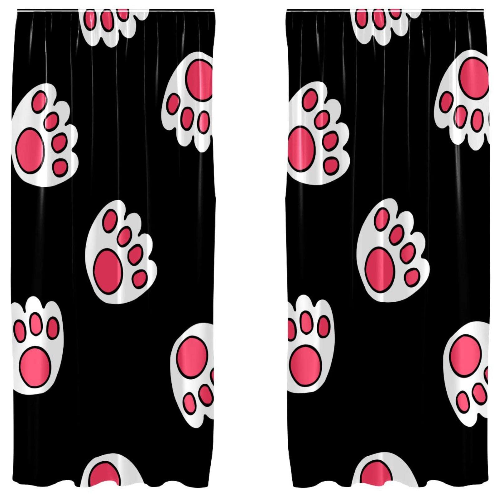 Rideaux patte de chat pour cacher vis-à-vis lot de 2 panneaux noirs élégants de qualité