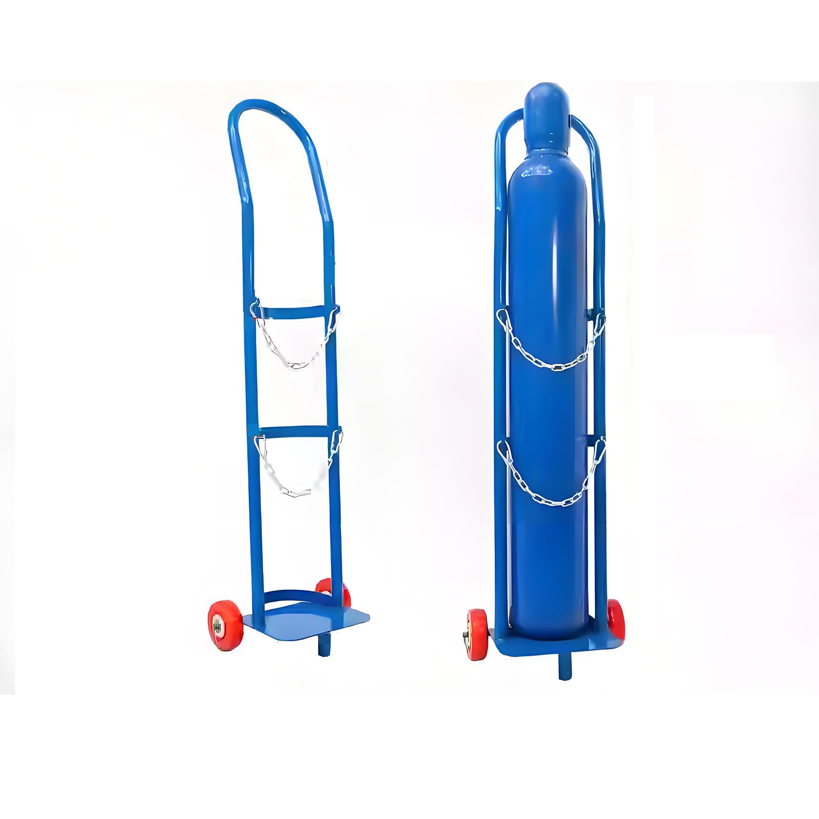 GHHVFEC Gas Cylinder Cart with Wheels, Lightweight Trolley for Safe Transport & Storage of Welding Tanks, Durable Dolly with Safety Chain