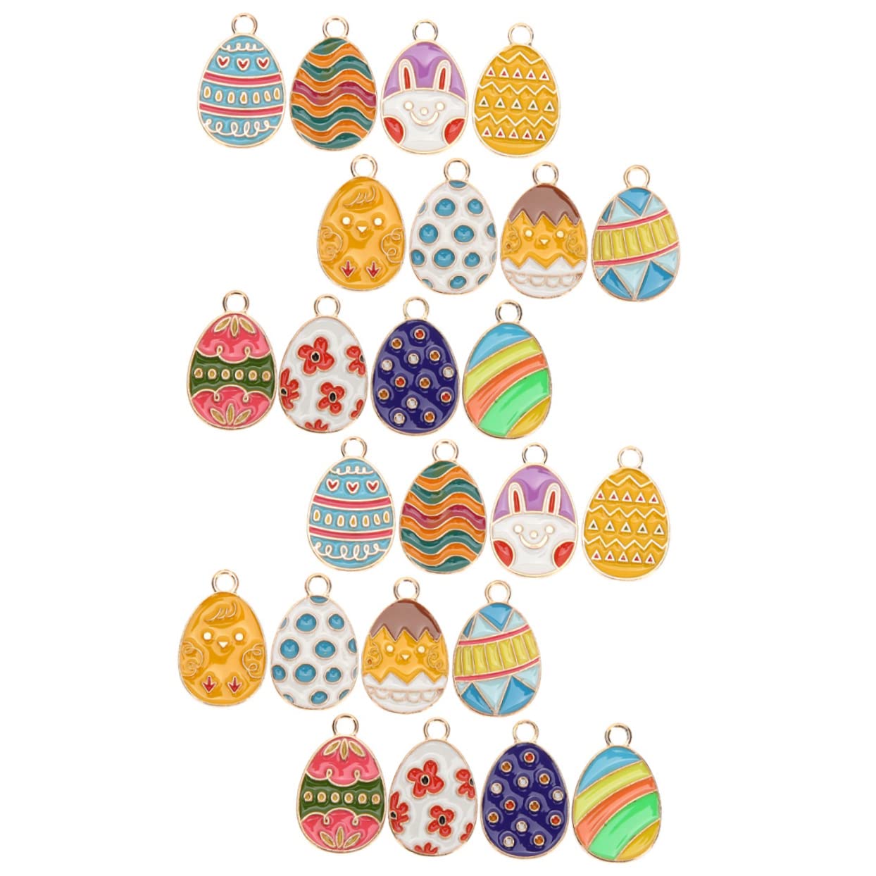 Gem Art 48pcs Easter Egg Pendant Necklace Charms Jewelry Pendant Clasp for Necklace Enamel Easter Charms Easter Egg Charm Jewelry Making Charms Easter Egg Charms Funny Charm Eggs