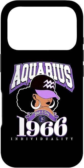 Aquarius 1966 Astro Year Melanated Queen Afro Goddess Case for iPhone 17 Pro