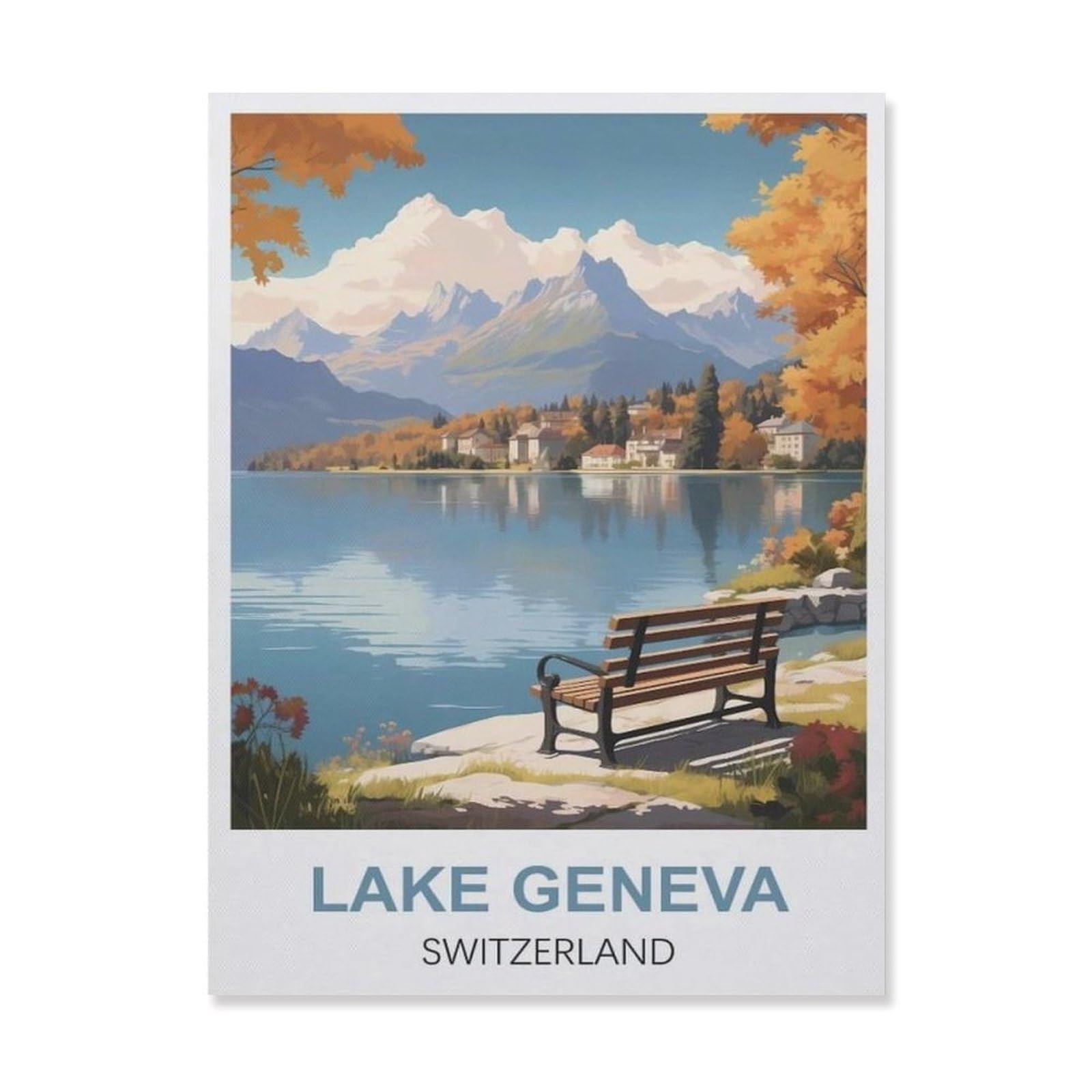 Metal Sign Tin Sign，Lake Geneva Switzerland(20x30cm）