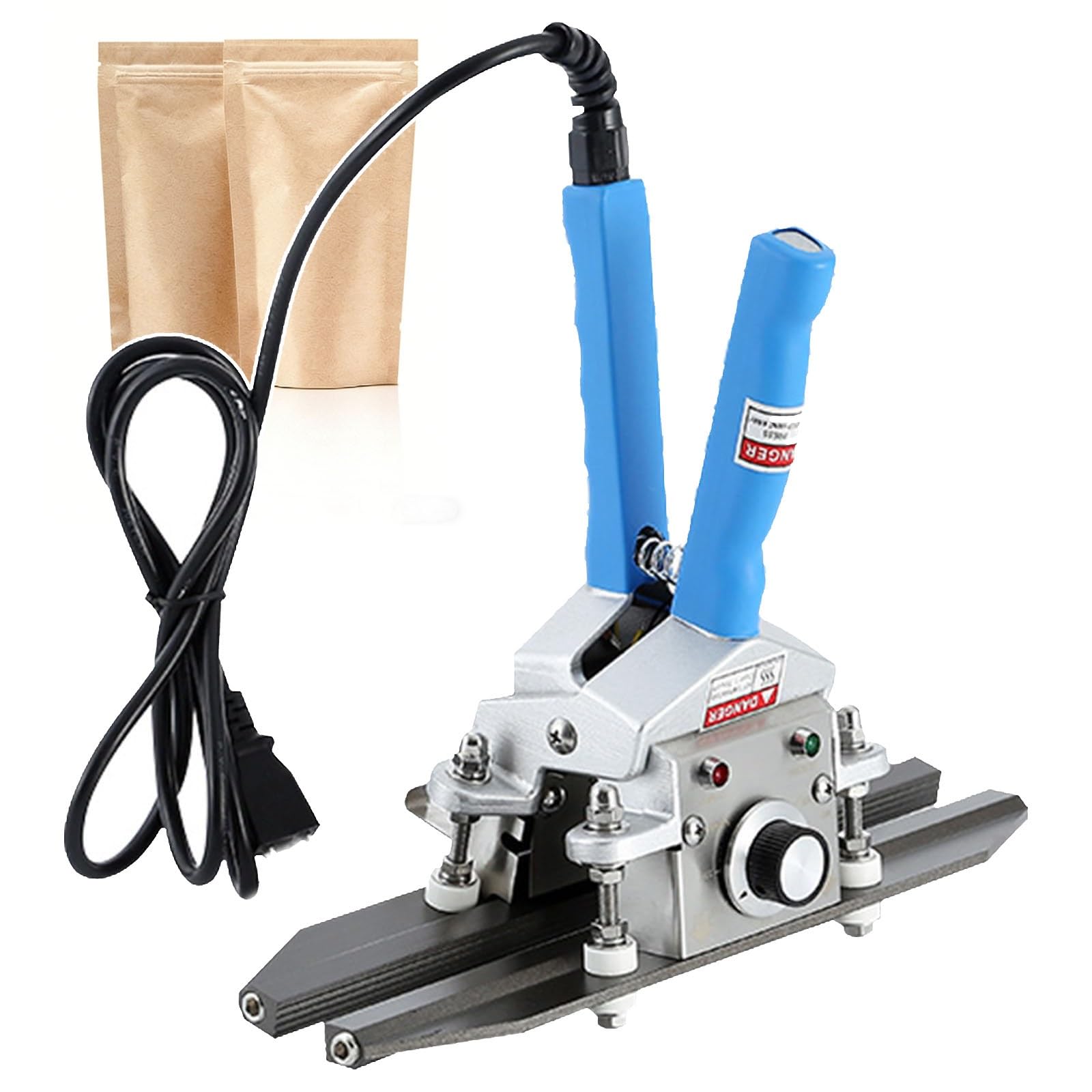 Sellador térmico de mano para bolsas de plástico, temperatura ajustable, acero inoxidable, sellos de bolsas de aluminio de Mylar, 200-600 mm