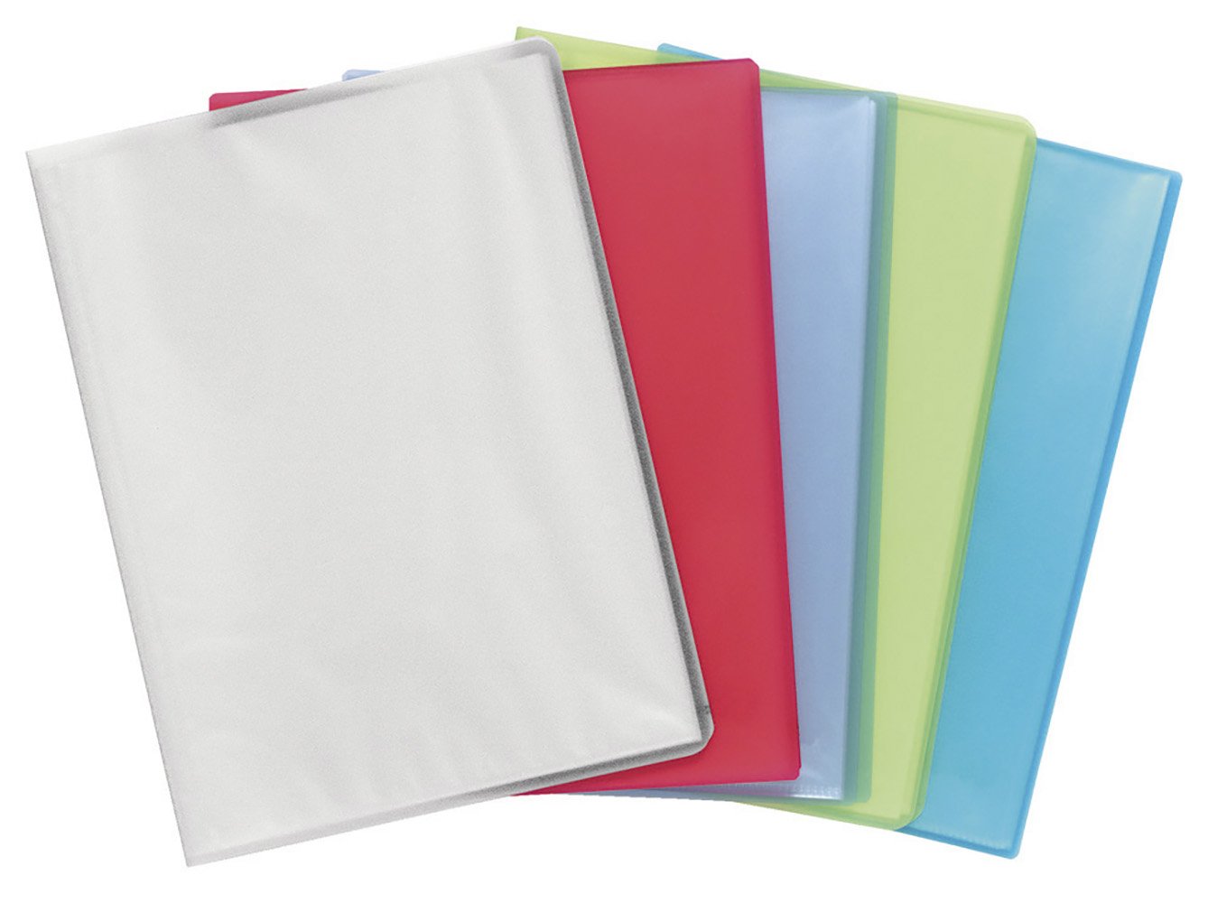 Exacompta 85269E 20er Pack Premium Sichtmappe aus transluzentem Kunststoff DIN A4 mit 20 Klarsichthüllen, 40 Sichten, farbig sortiert, perfekt für die Schule und das Büro Aktenhülle, Prospekthülle