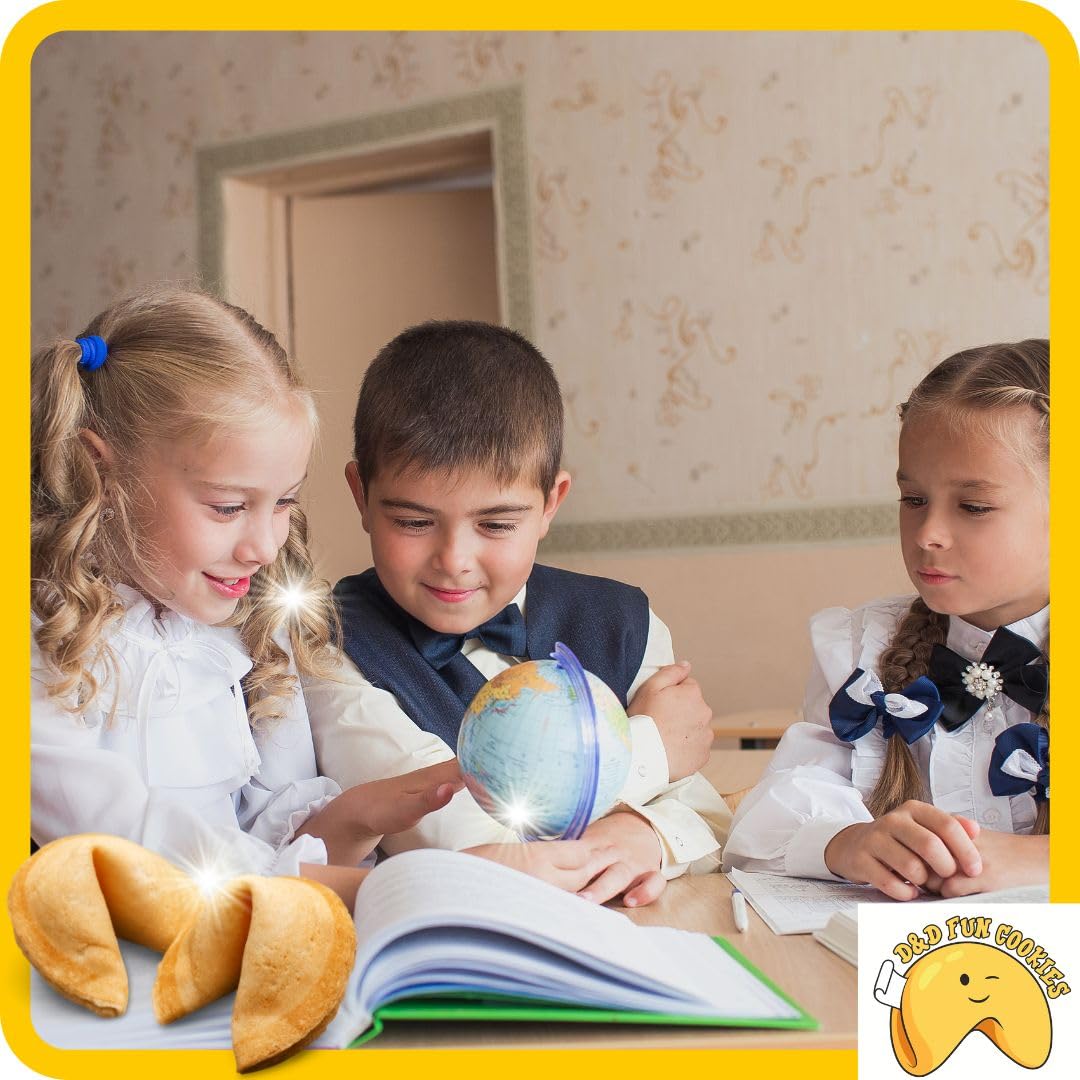 Biscotti della fortuna cinesi, biglietti profetici, per bambini a scuola, per bambini, biscotti della fortuna a merenda, magici, gusto vaniglia (100 pezzi)