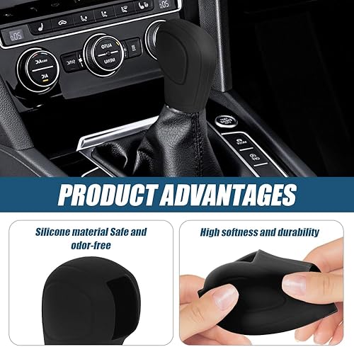 Miniatura 4 de Funda para pomo de palanca de cambios de automóvil, accesorios de protección para automóvil, cubierta de silicona para pomo de palanca de cambios
