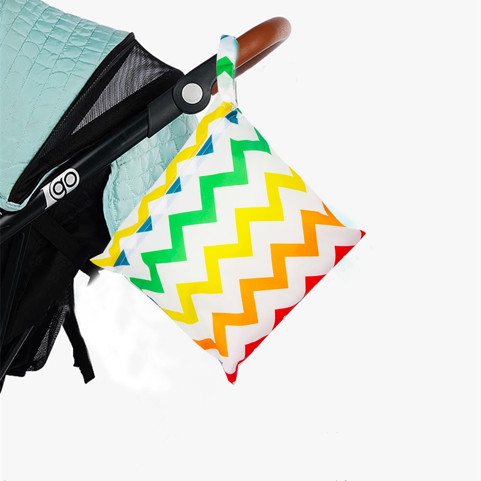 2 PCS Wetbag à Fermeture Eclair Etanche Réutilisable Lavable Double Fermeture Eclair Printing Sac à Langer pour Bébé, Sac à Couches, Sac Couches Lavables, Plage Piscine Garderie