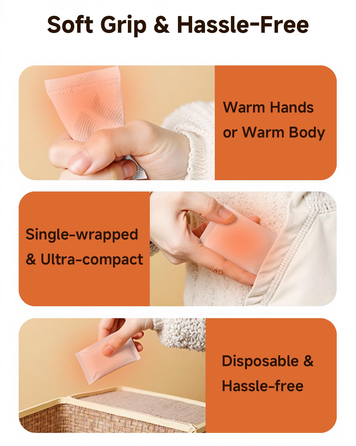 YOSHENNMO Hand Warmers Disposable - Up to 10 Hours of Heat, Super Long Lasting Air Activated Warmers, Quick & Easy Activation, Portable Odor, Free Warmth for Hands