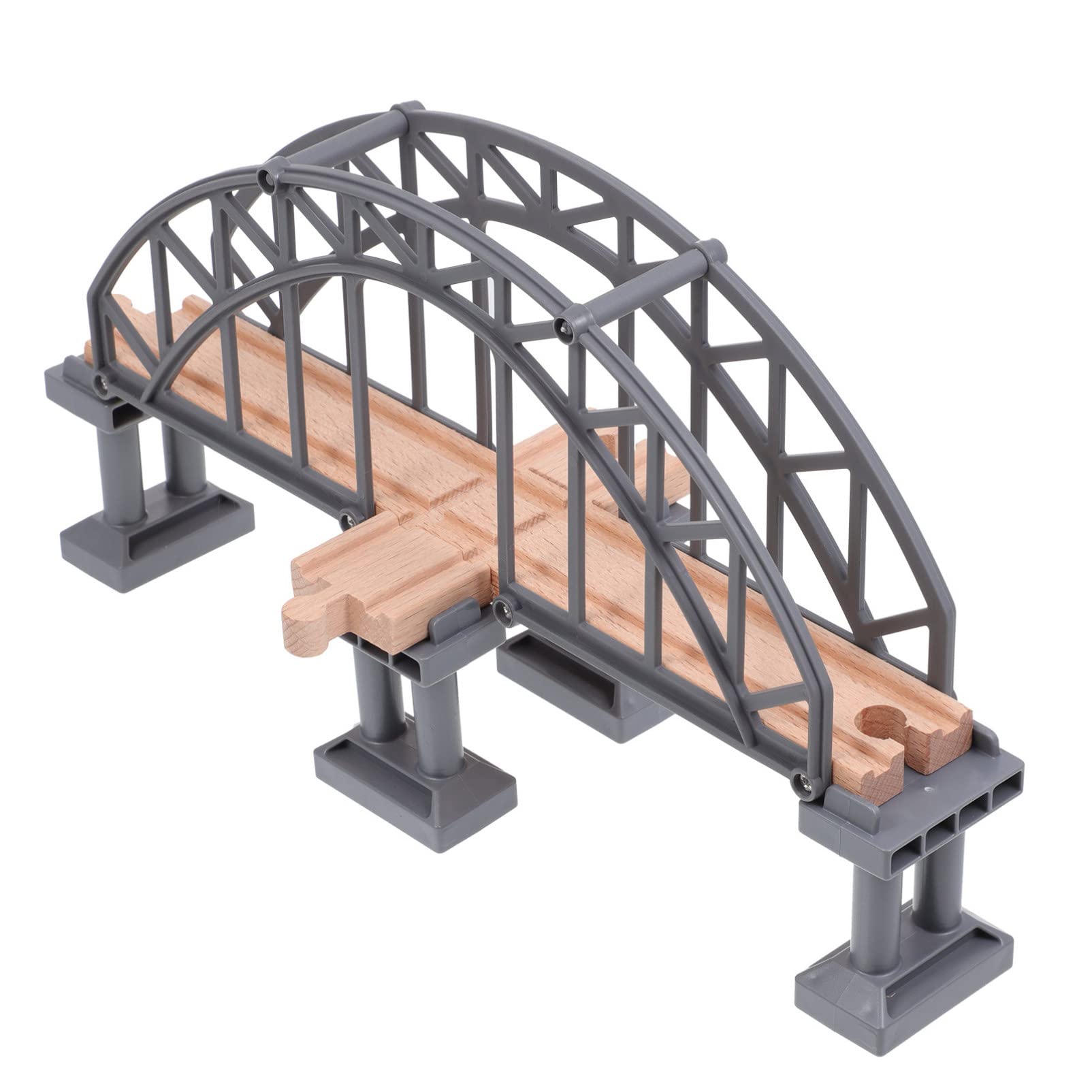 ibasenice Accesorio De Vía De Tren para Niños Puente De Tren De Juguete Compatible con Pistas De Madera para Desarrollo Creativo Y Juego Educativo 12.40X6.69X5.11 Pulgadas