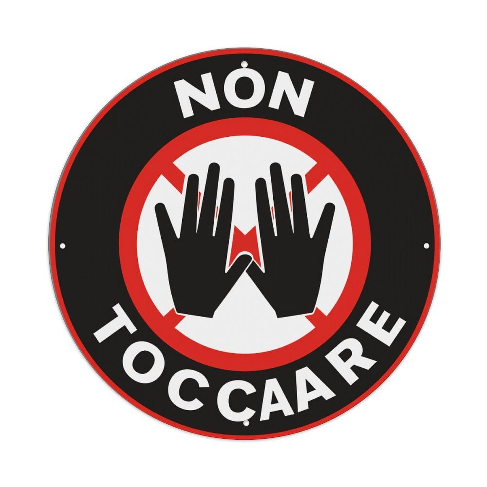 Do Not Touch Sign Pattern Metal Tin Sign Vintage Garden Bedroom Cafe Bar Man Cave Home Wall Decor Metal Poster 8x8 inches